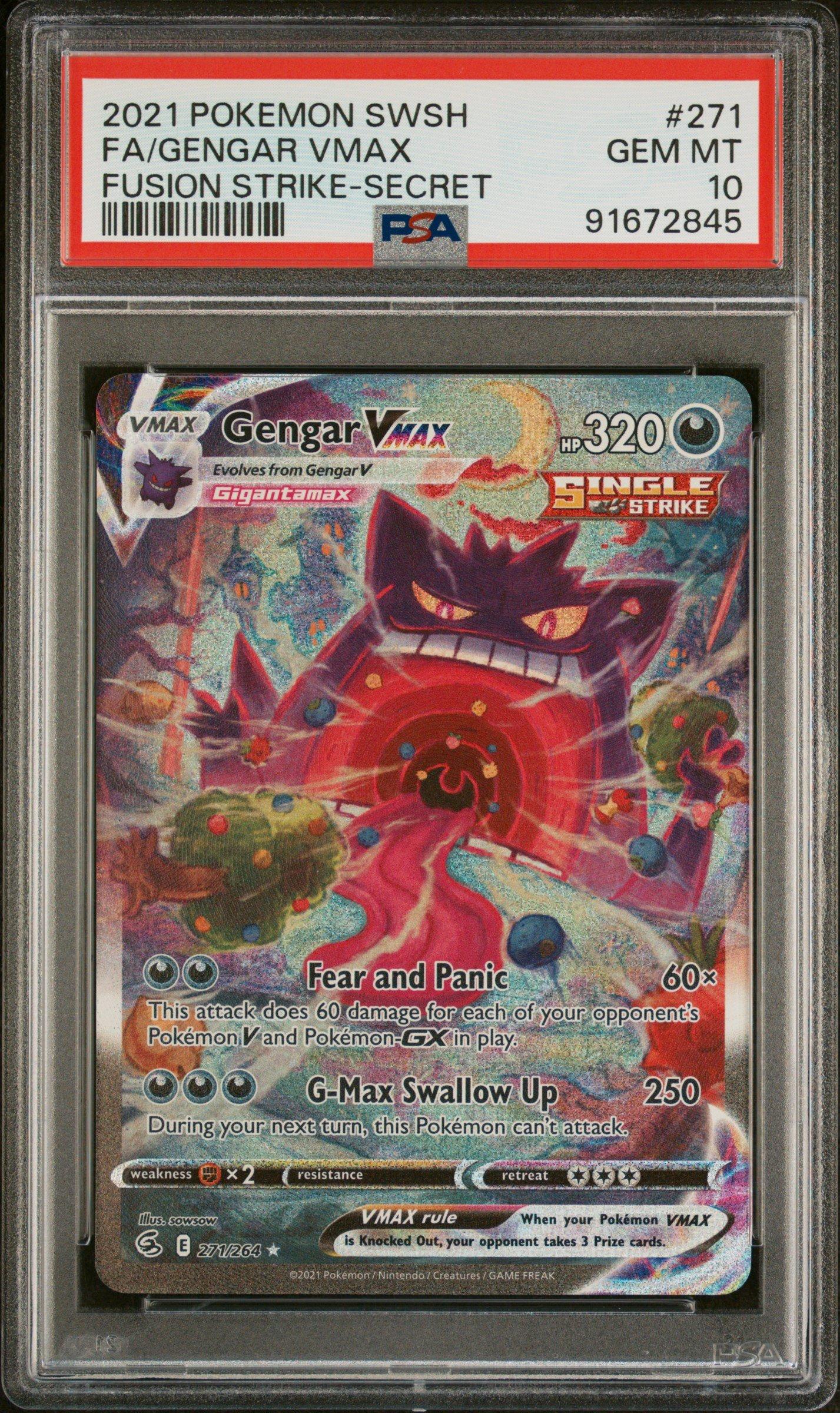 エーフィ VMAX SA #189 GEM MT 2021 PSA10 2021 Pokemon Sword & Shield Fusion Strike 271 Full Art/gengar Vmax
