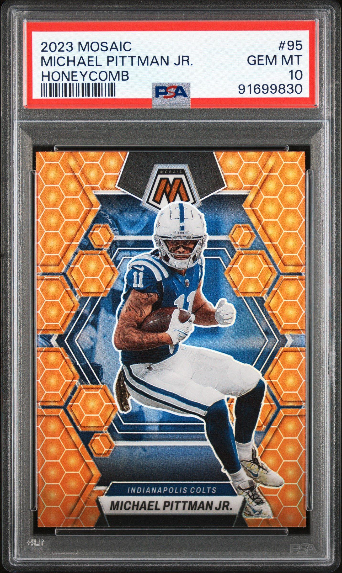 2023 Panini Mosaic 95 Michael Pittman Jr. Honeycomb PSA 10
