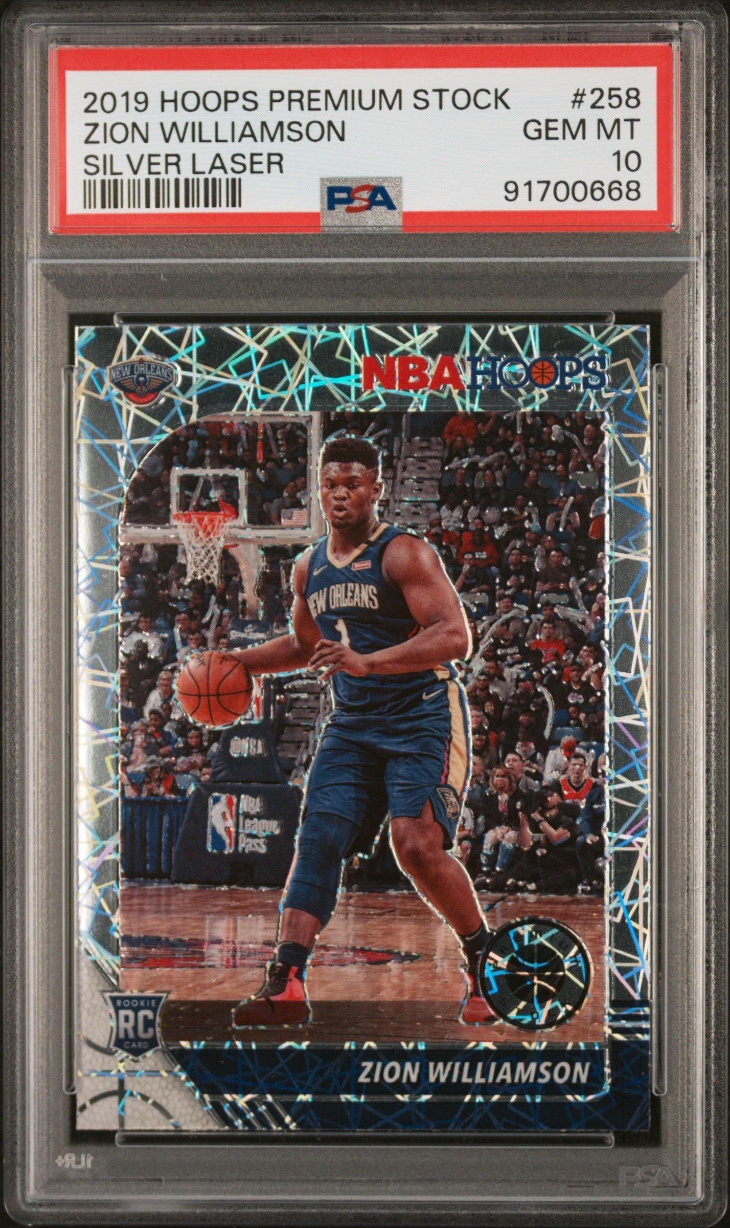 2019 Panini Hoops Premium Stock 258 Zion Williamson Silver Laser