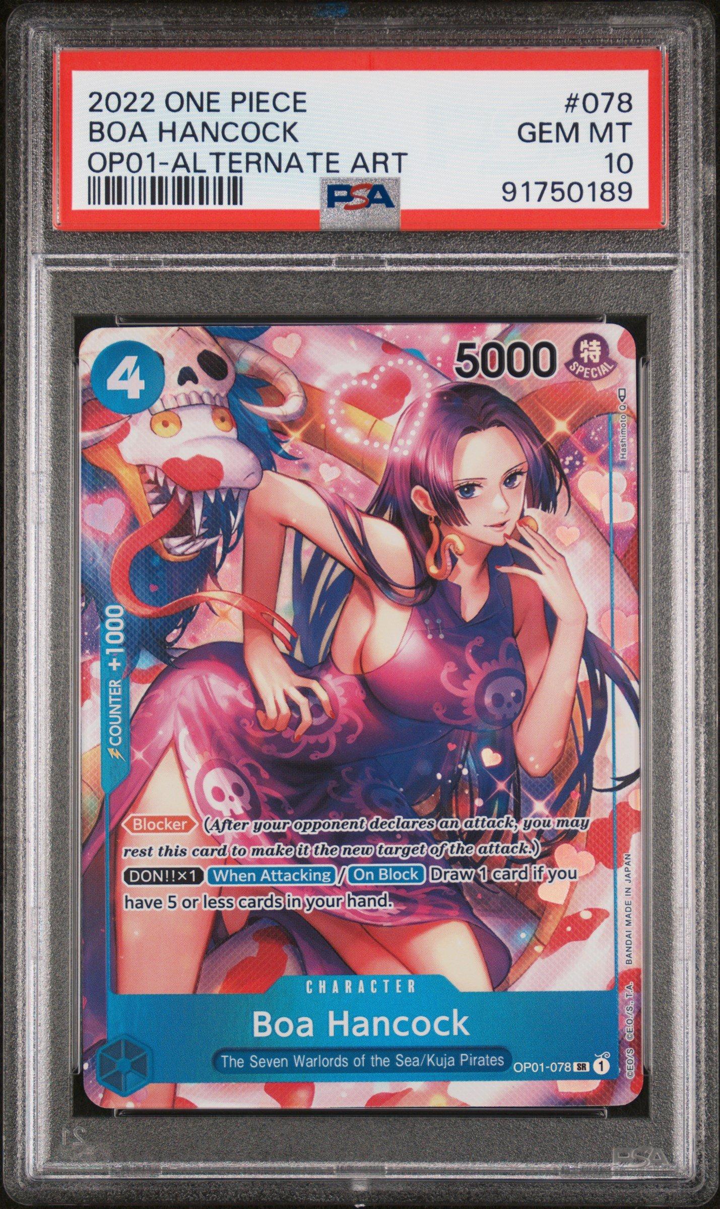 2022 One Piece Op01-romance Dawn 078 Boa Hancock Alternate Art PSA