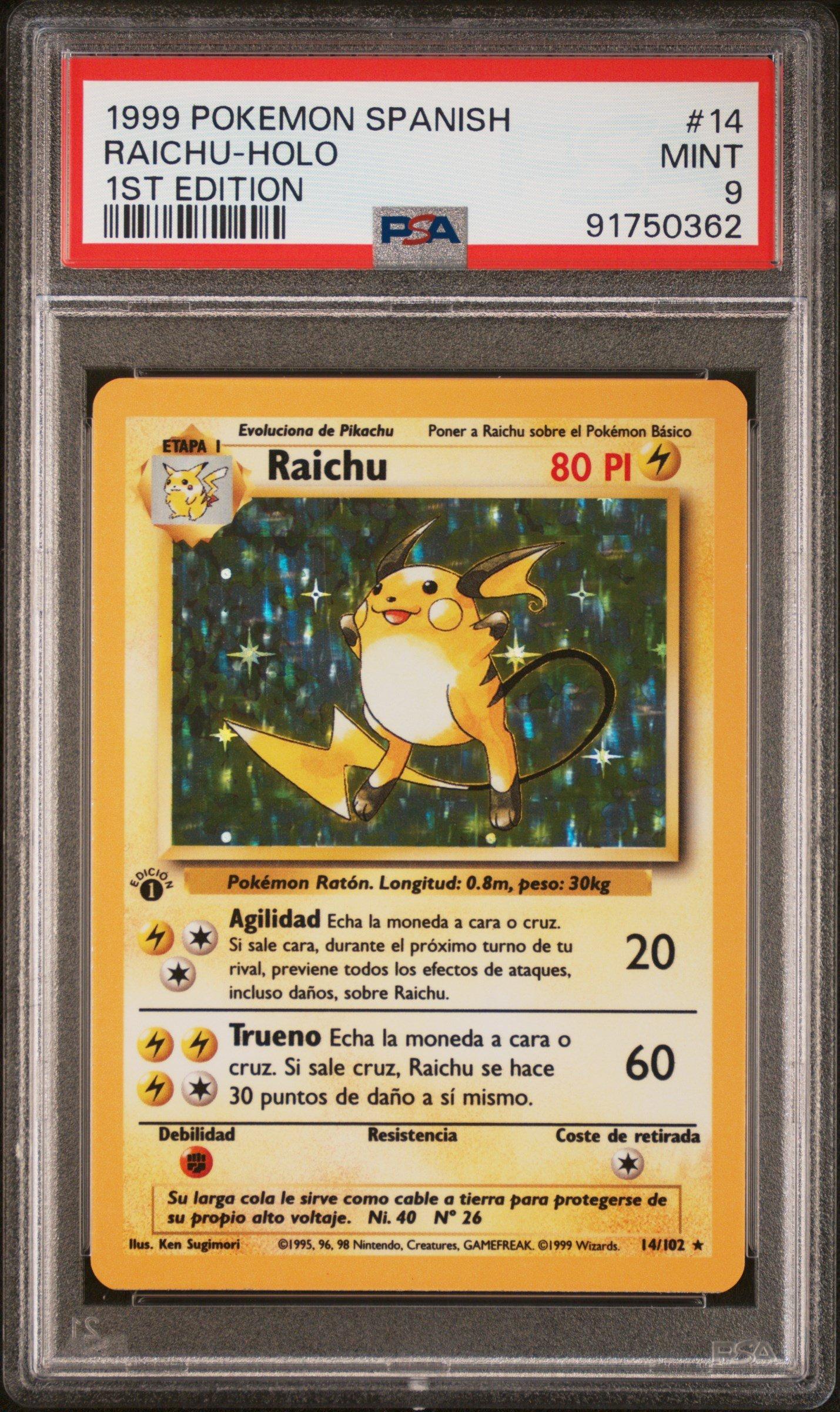 1999 Pokemon Spanish 14 Raichu PSA 9