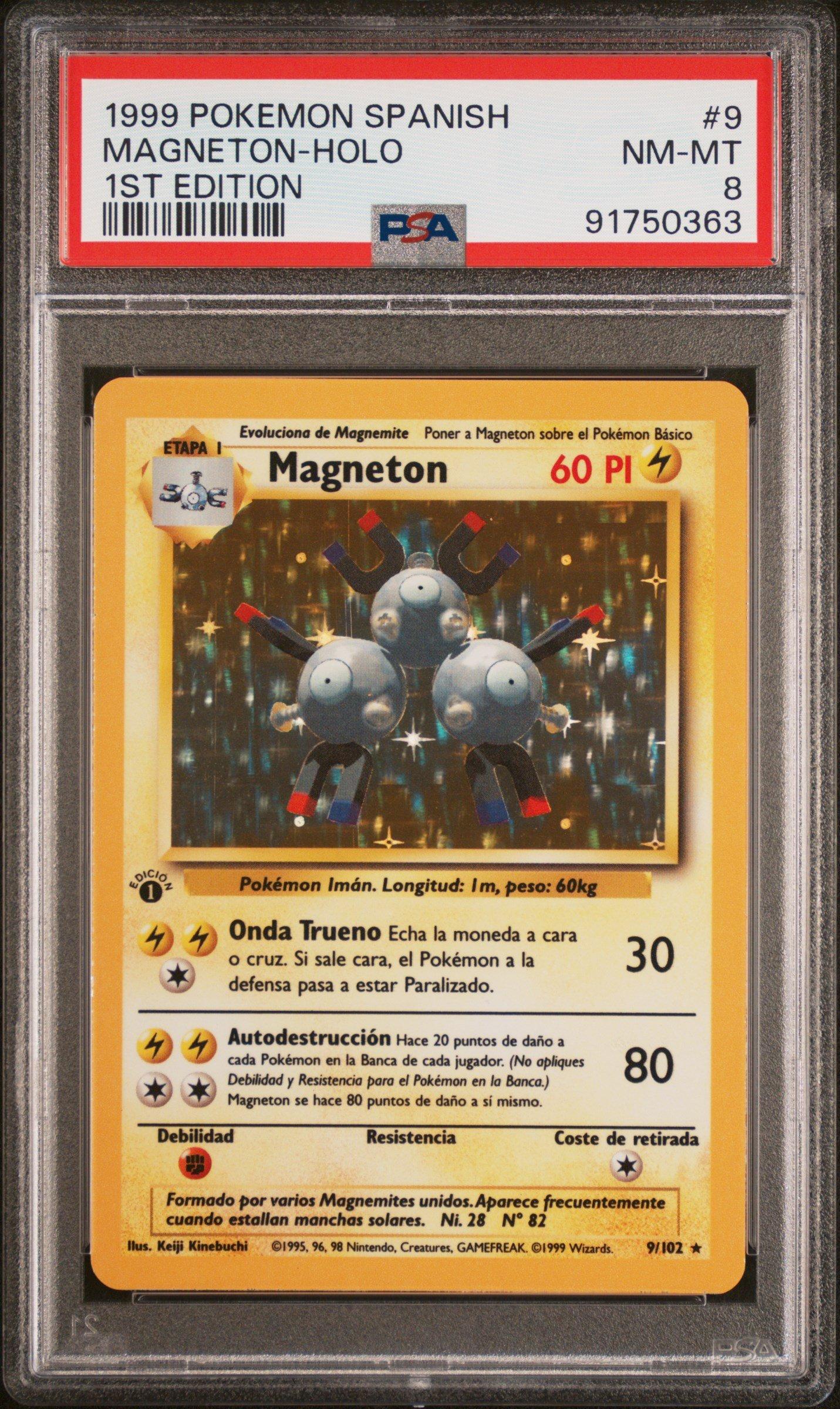 1999 Pokemon Spanish 9 Magneton PSA 8