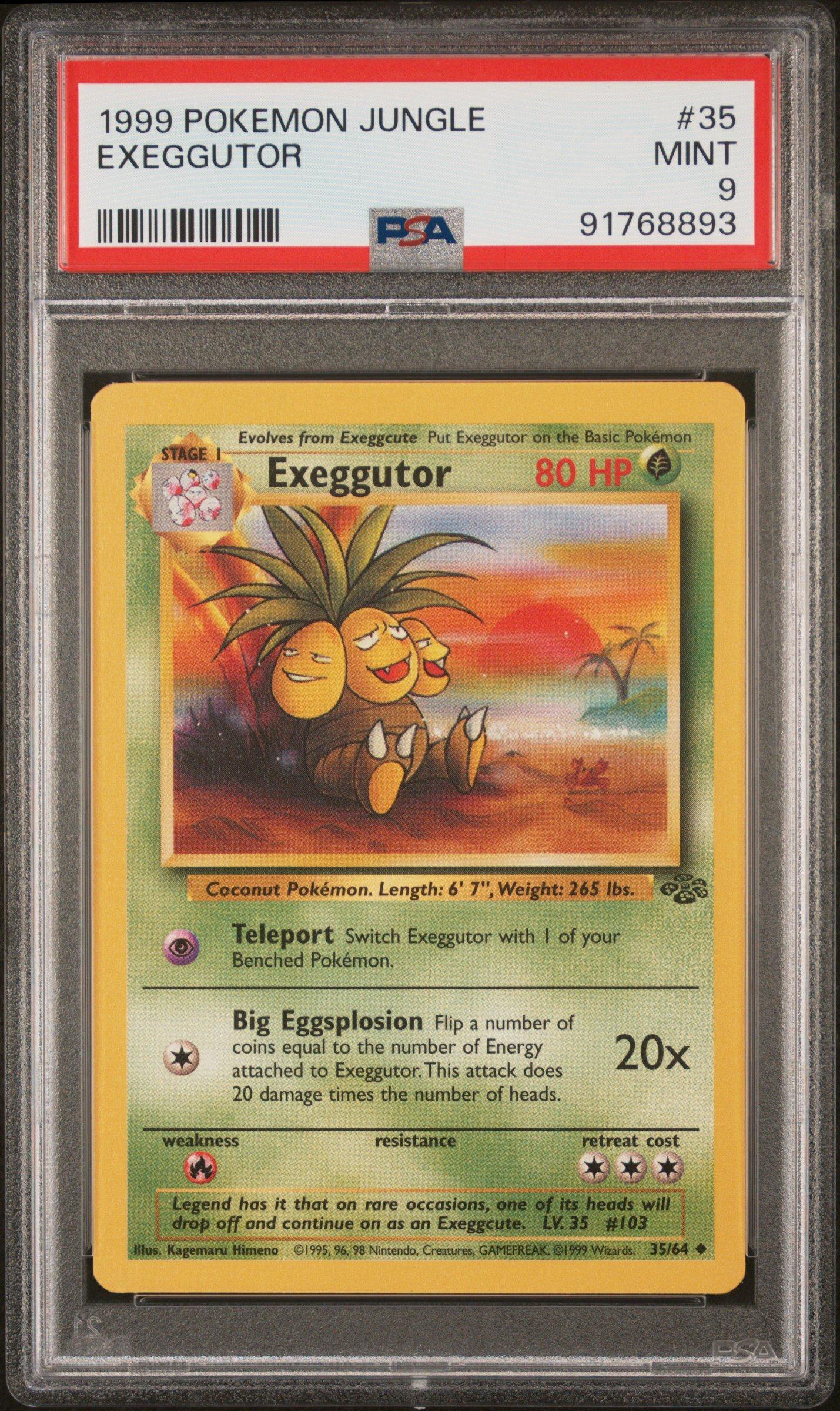1999 exeggcute pokemon card 52 64 Grass Rarity Pokemon TCG - Exeggcute 52/64