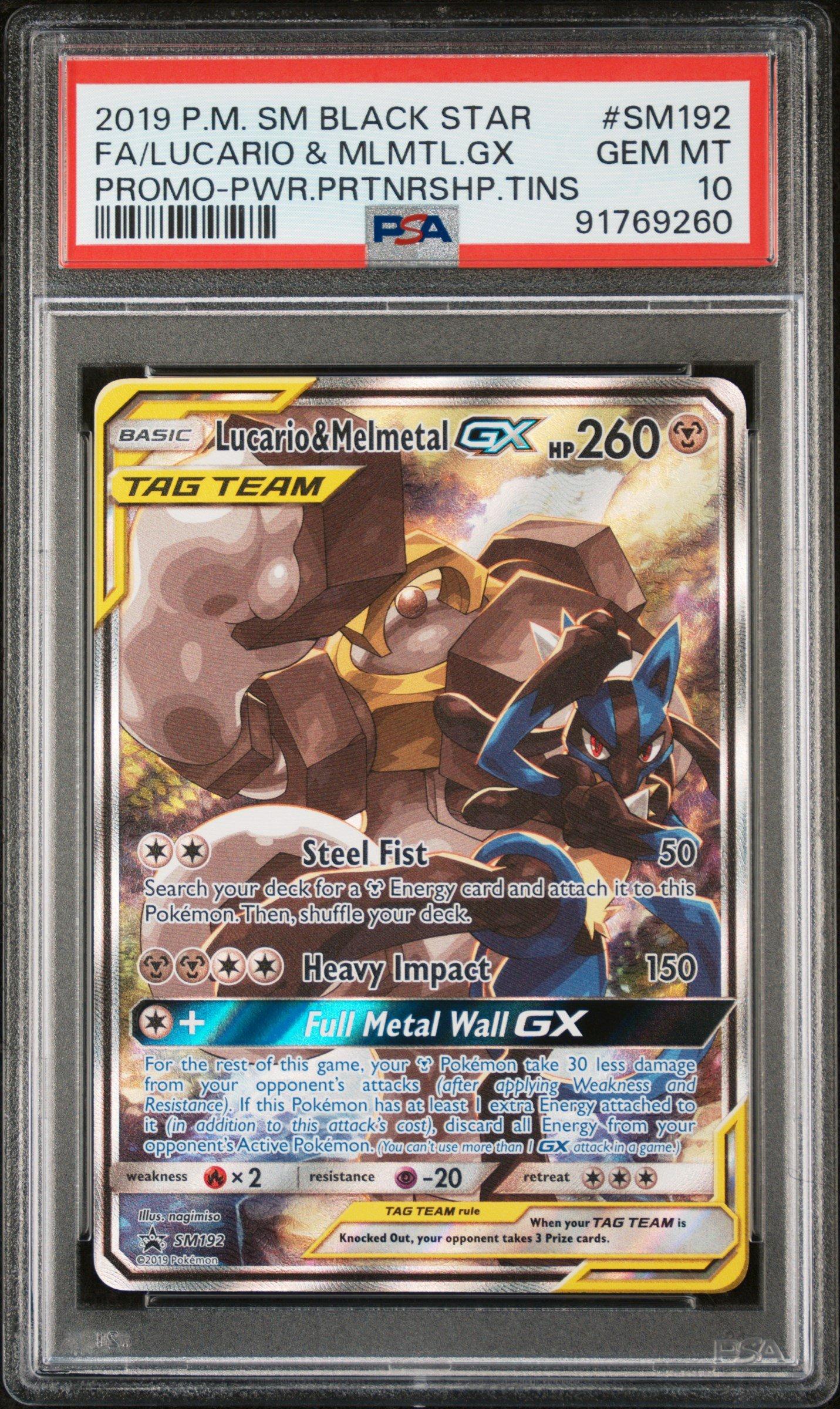 2019 Pokemon Sm Black Star Promo Sm192 Full Art/lucario & Melmetal Gx ...