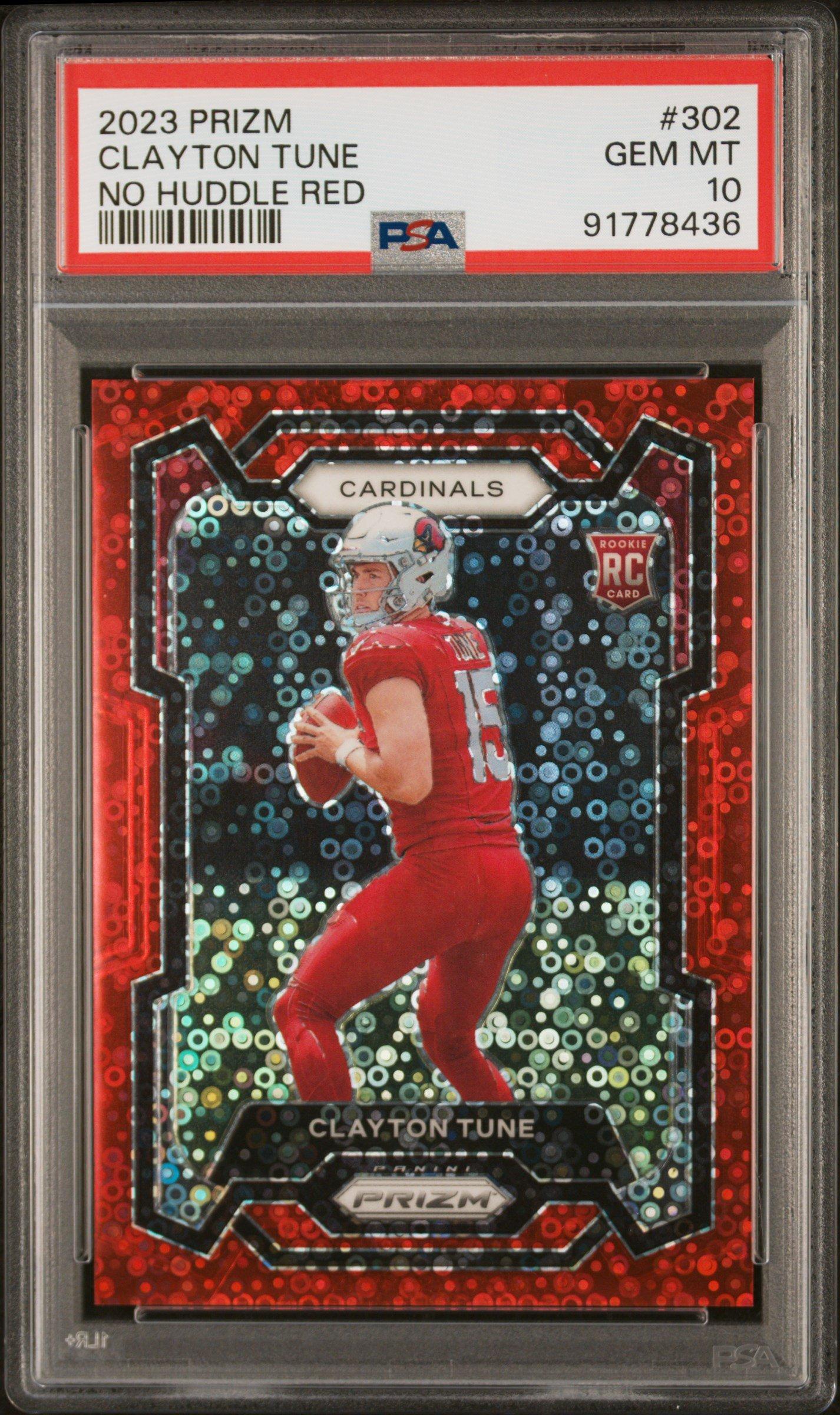 2023 Panini Prizm 302 Clayton Tune No Huddle Red PSA 10