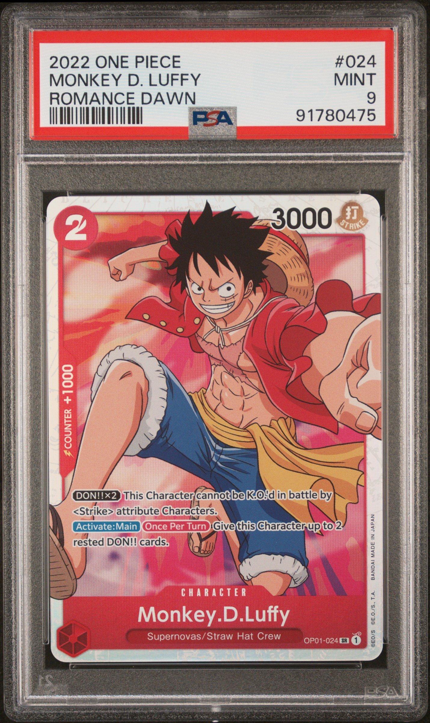 2022 One Piece Op01-romance Dawn 024 Monkey D. Luffy PSA 9 Graded