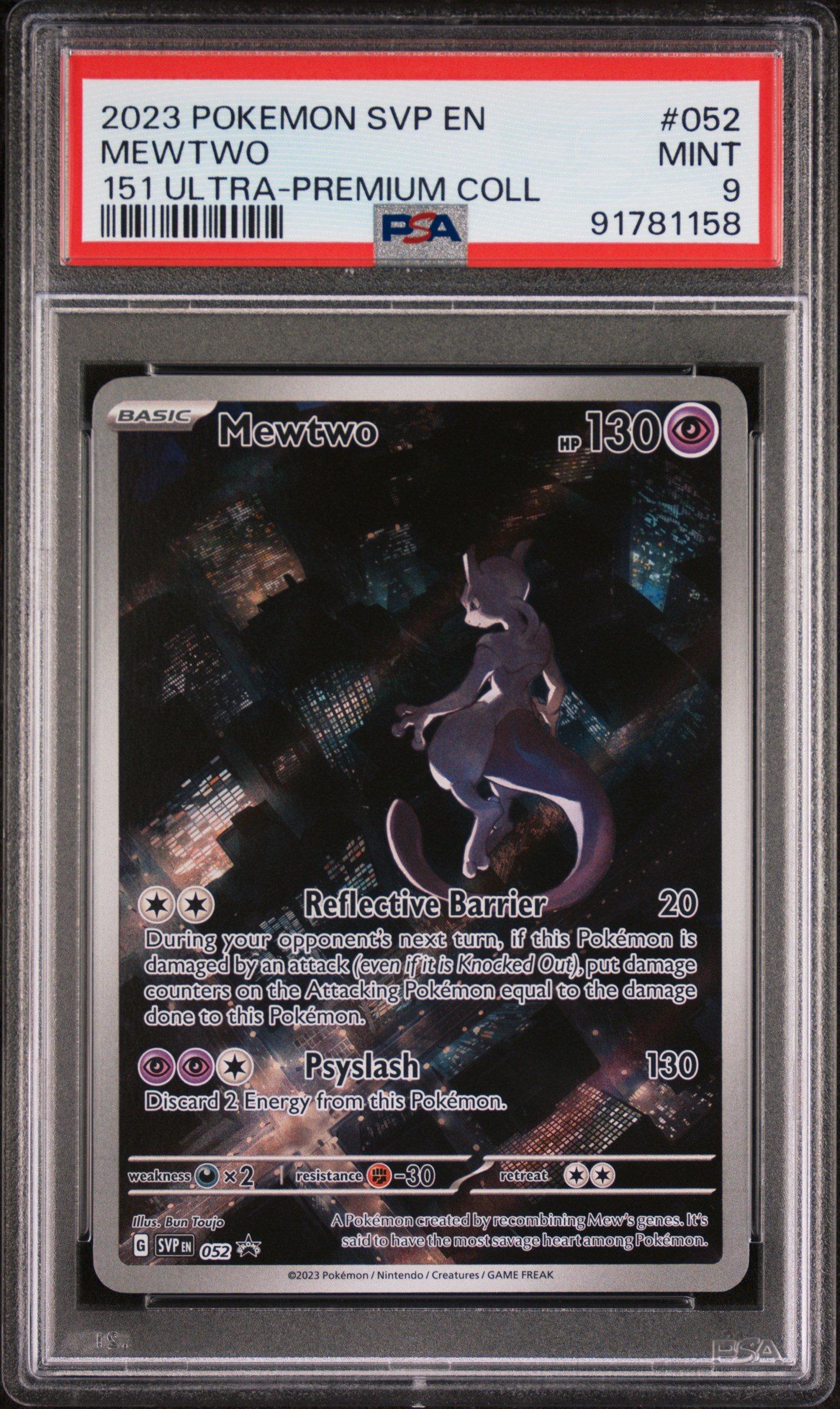 2023 Pokemon Svp En-sv Black Star Promo 052 Mewtwo 151 Ultra-premium Collection PSA 9