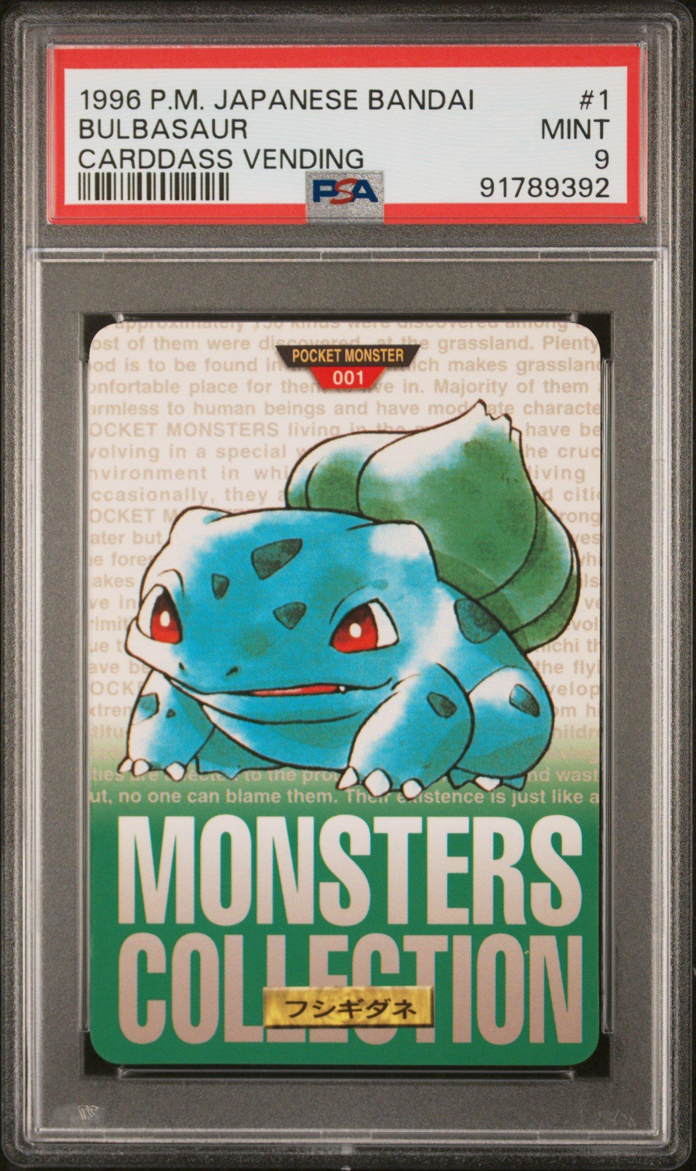 1996 Pokemon Japanese Bandai Carddass Vending 1 Bulbasaur PSA 9 | GameStop