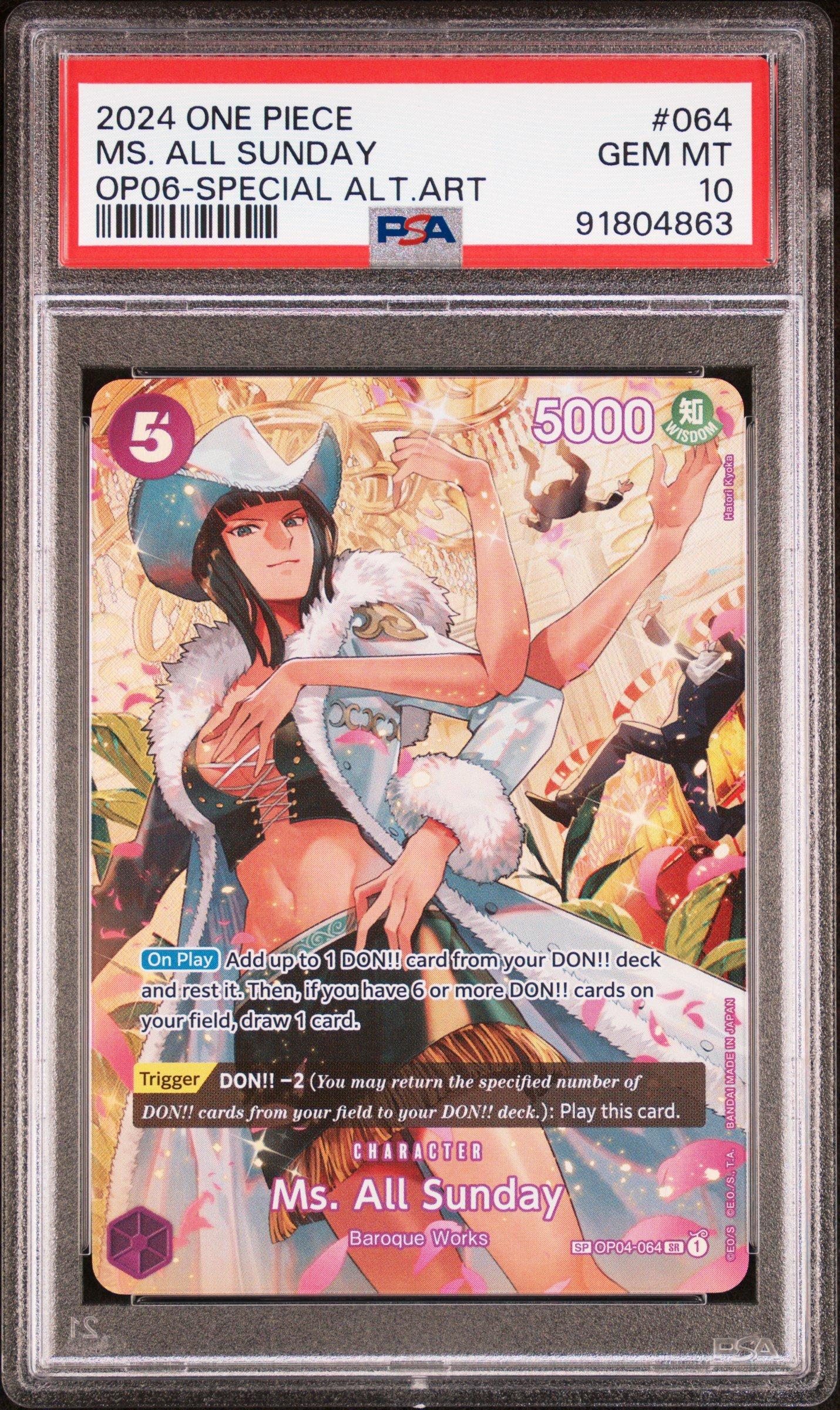 2024 One Piece Wings Of The Captain 064 Ms. All Sunday Special Alternate Art PSA 10