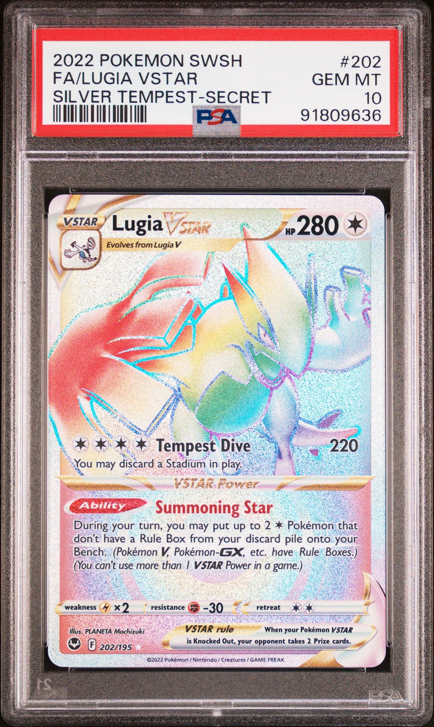 2022 Pokemon Sword & Shield Silver Tempest 202 Full Art/lugia Vstar Secret  PSA 10 Graded Card | GameStop