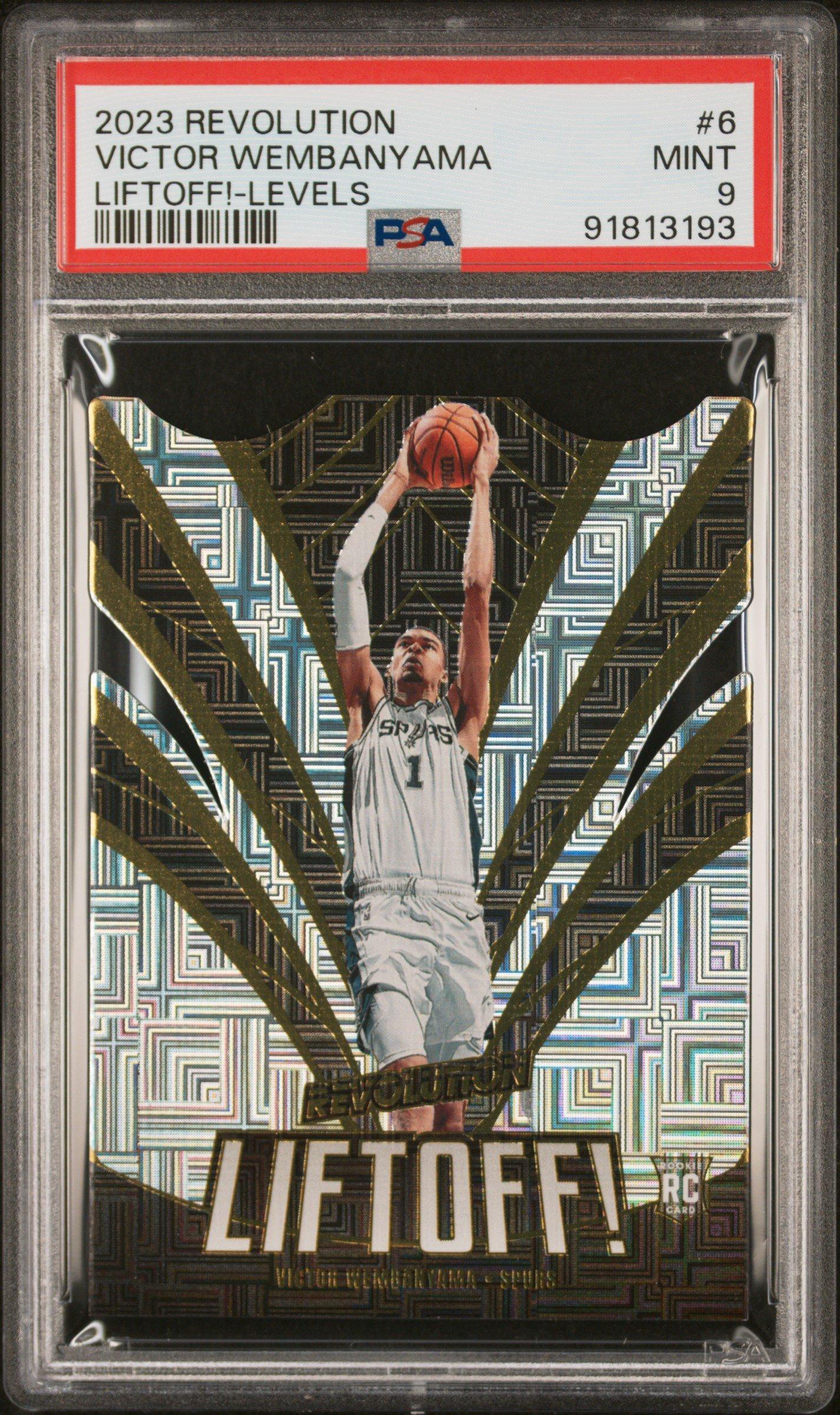 2023 Panini Revolution Liftoff! 6 Victor Wembanyama Levels PSA 9