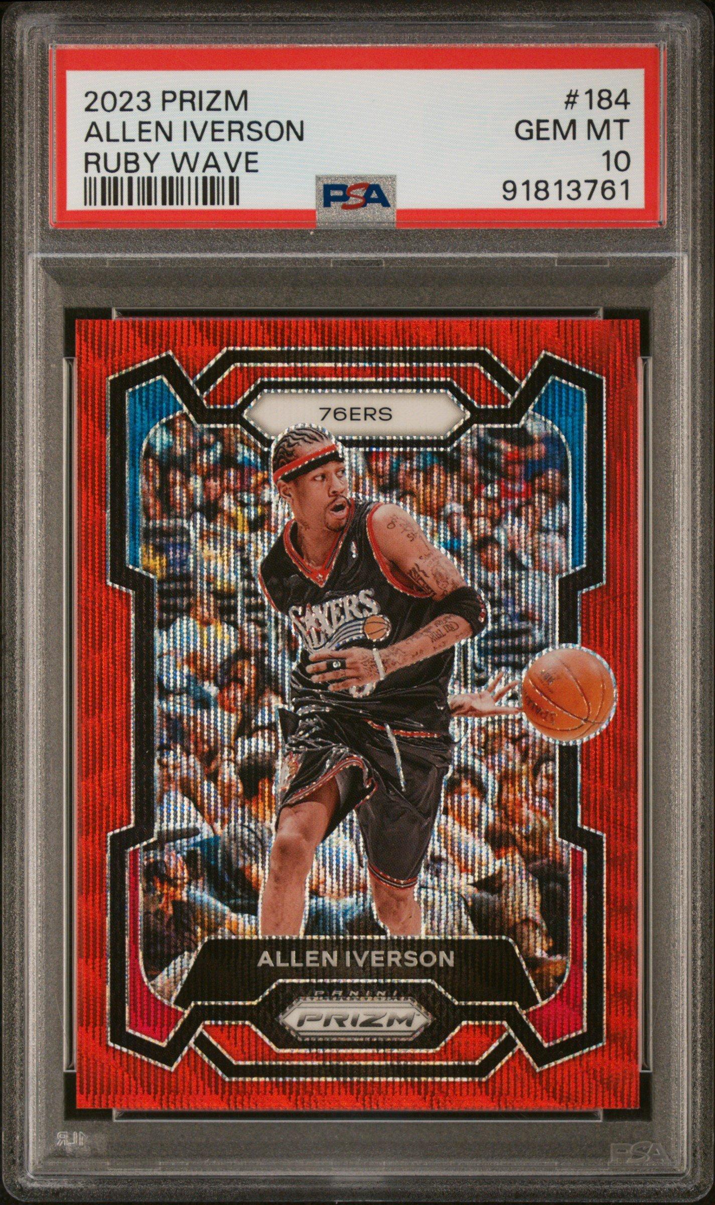 2023 Panini Prizm 184 Allen Iverson Ruby Wave PSA 10 | GameStop