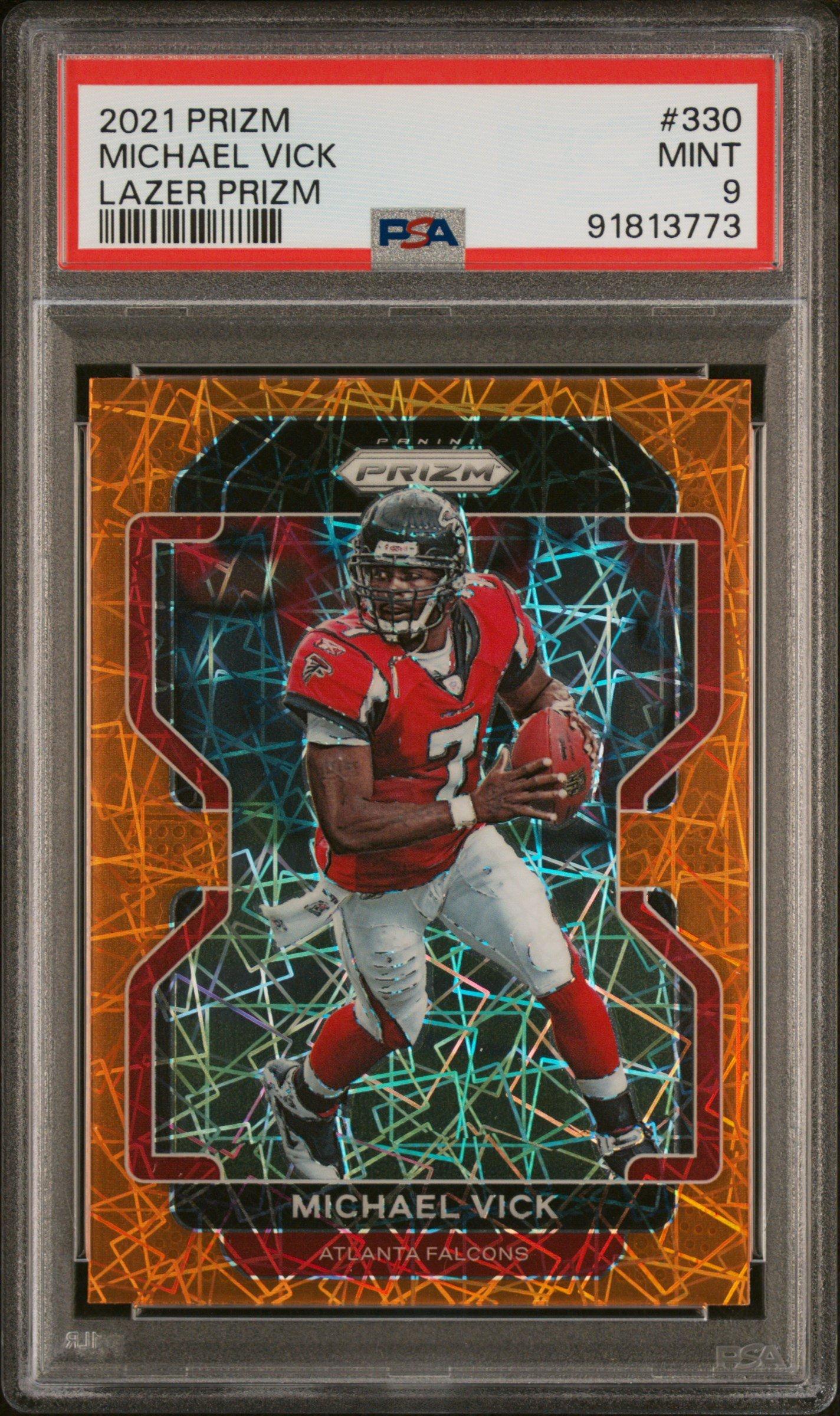 2021 Panini Prizm 330 Michael Vick Lazer Prizm PSA 9