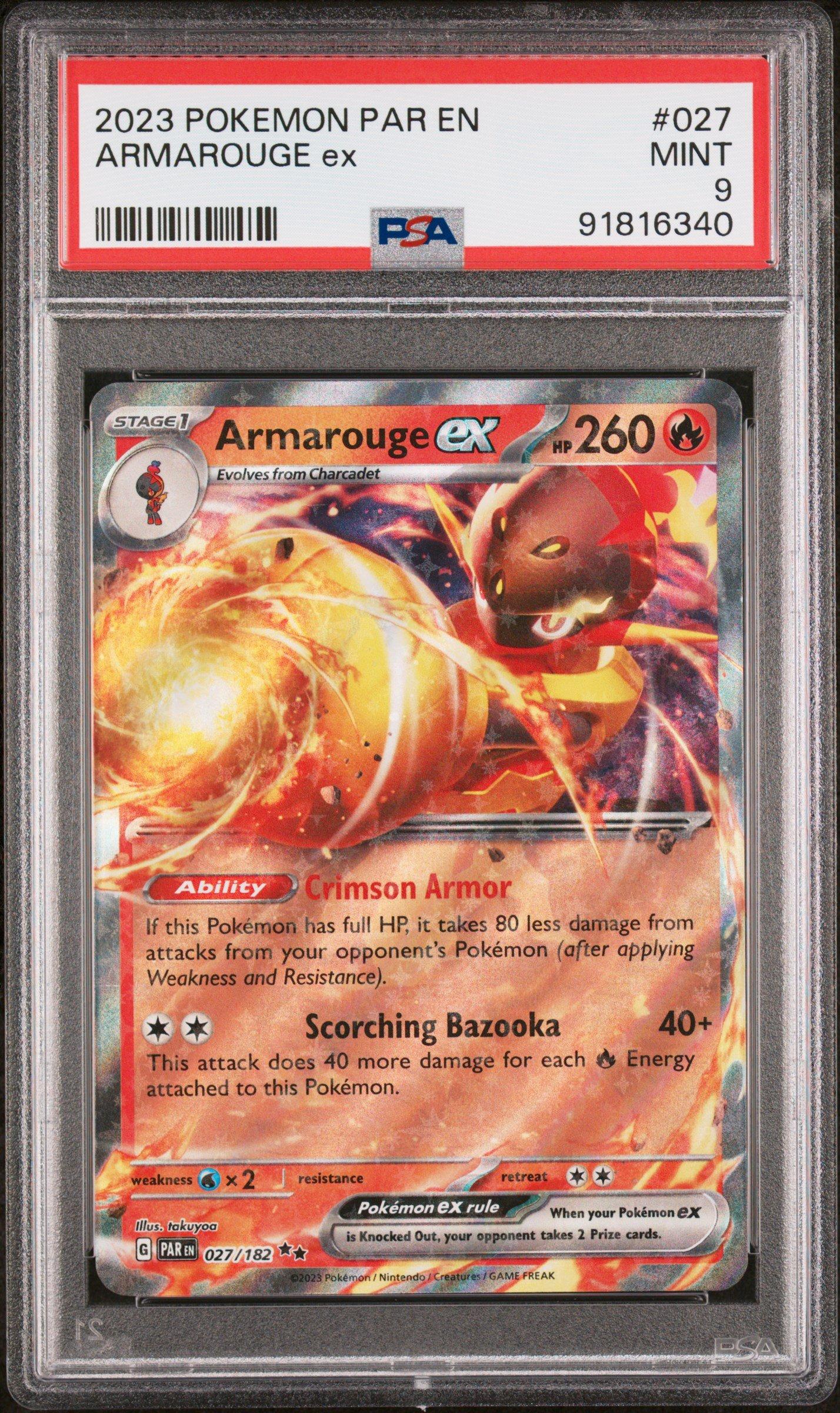 2023 Pokemon Par En-paradox Rift 027 Armarouge Ex PSA 9