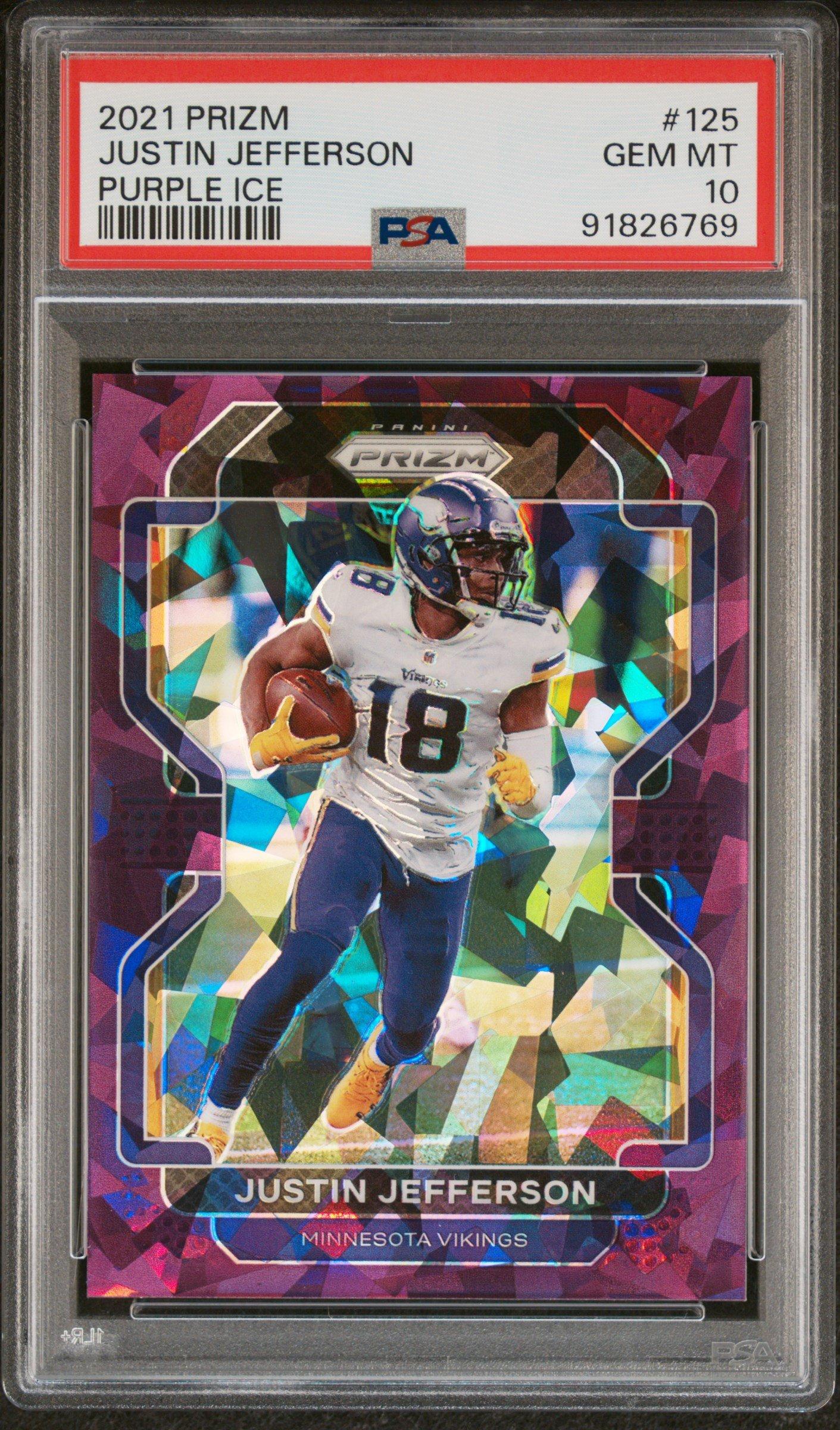 2021 Panini Prizm 125 Justin Jefferson Purple Ice PSA 10