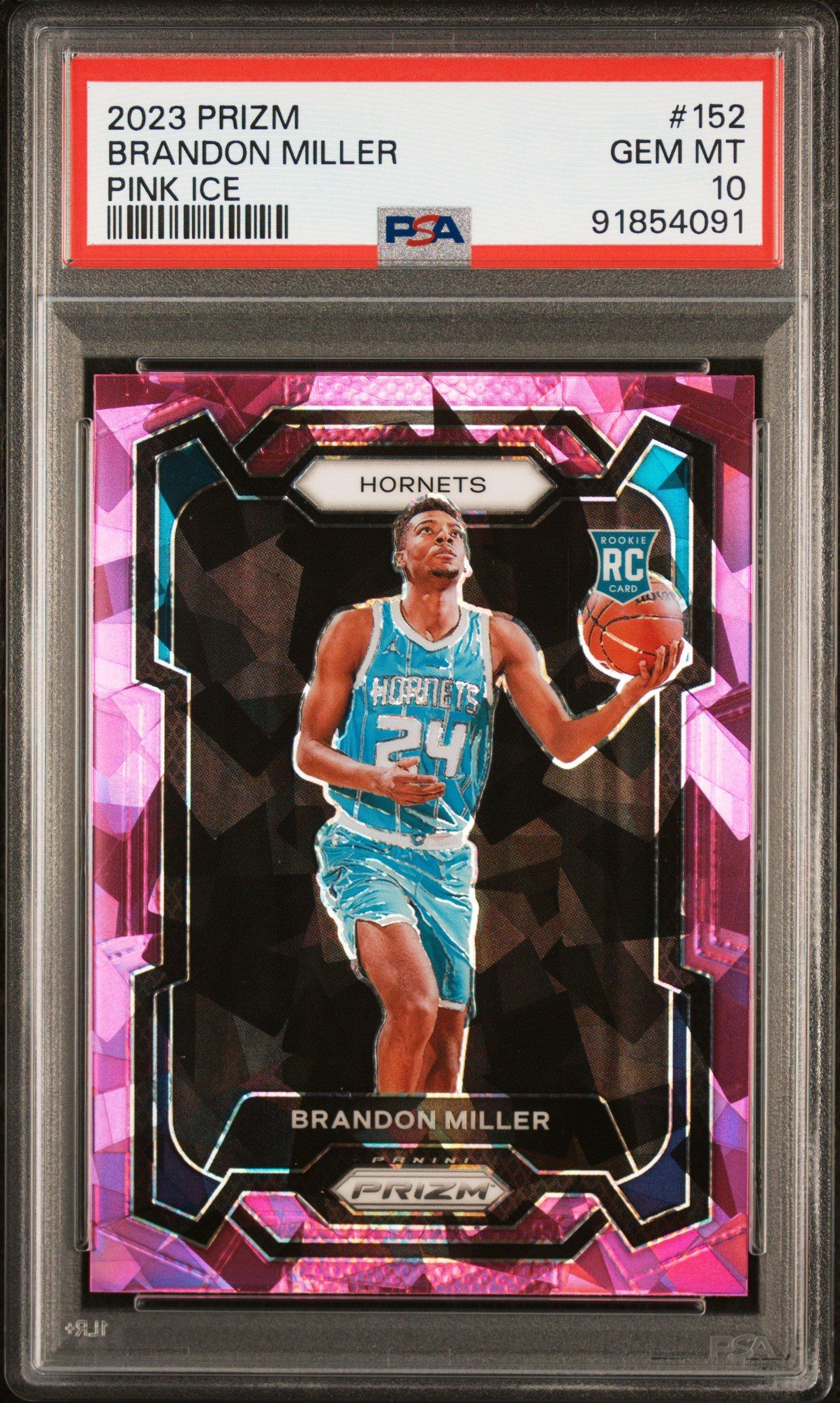 2023 Panini Prizm 152 Brandon Miller Pink Ice PSA 10 Graded Card 