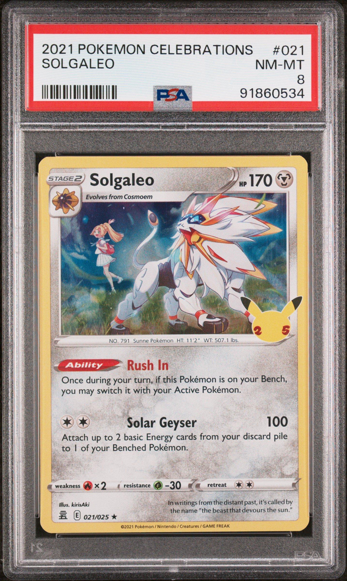 2021 Pokemon Celebrations 021 Solgaleo PSA 8 | GameStop