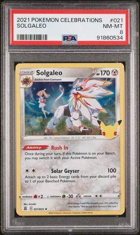 2021 Pokemon Celebrations 021 Solgaleo PSA 8 | GameStop