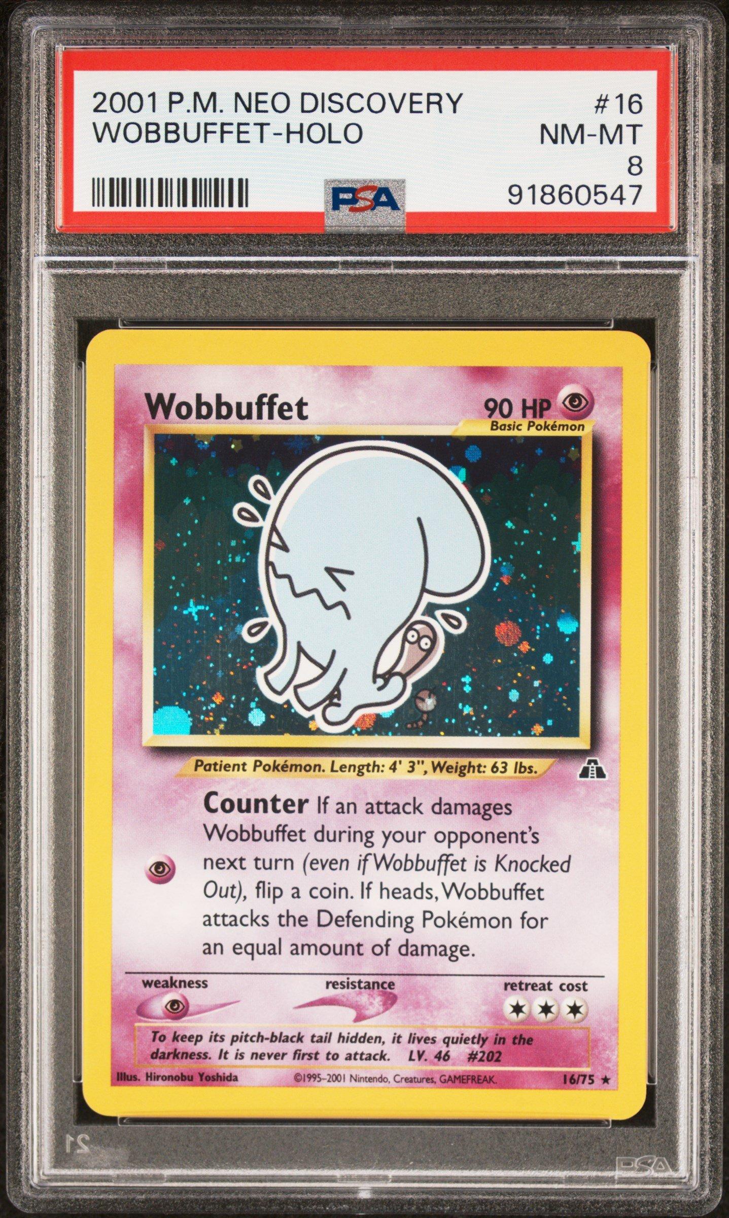 2001 Pokemon Neo Discovery 16 Wobbuffet-holo PSA 8
