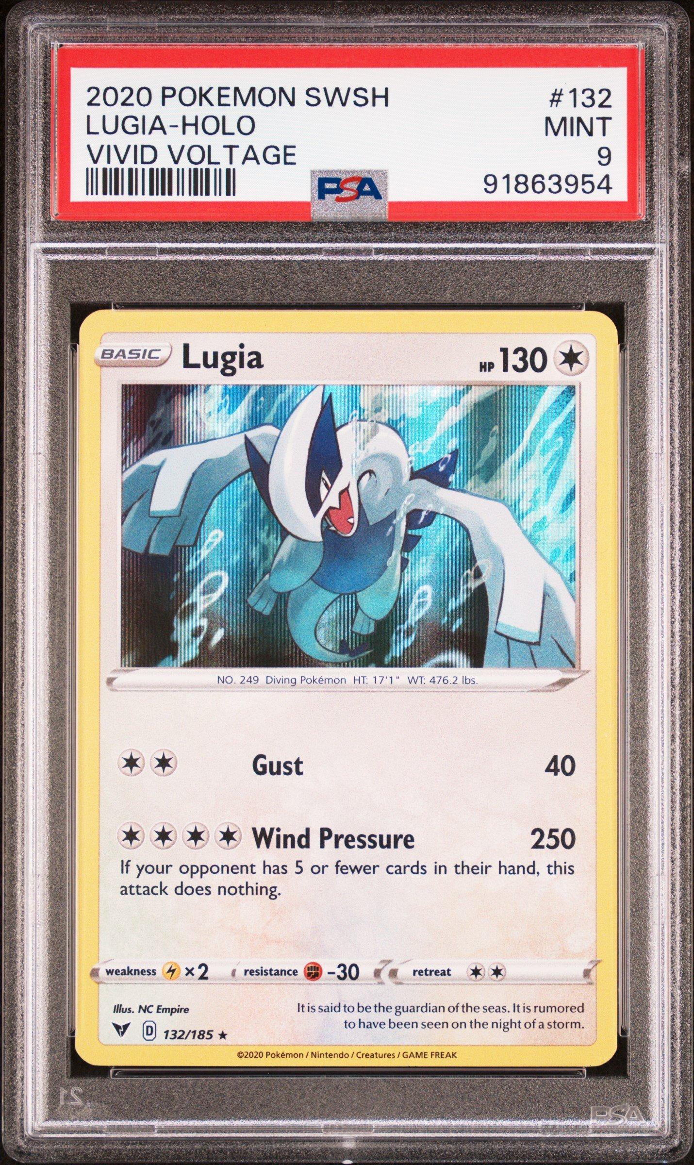 2020 Pokemon Sword & Shield Vivid Voltage 132 Lugia-holo PSA 9