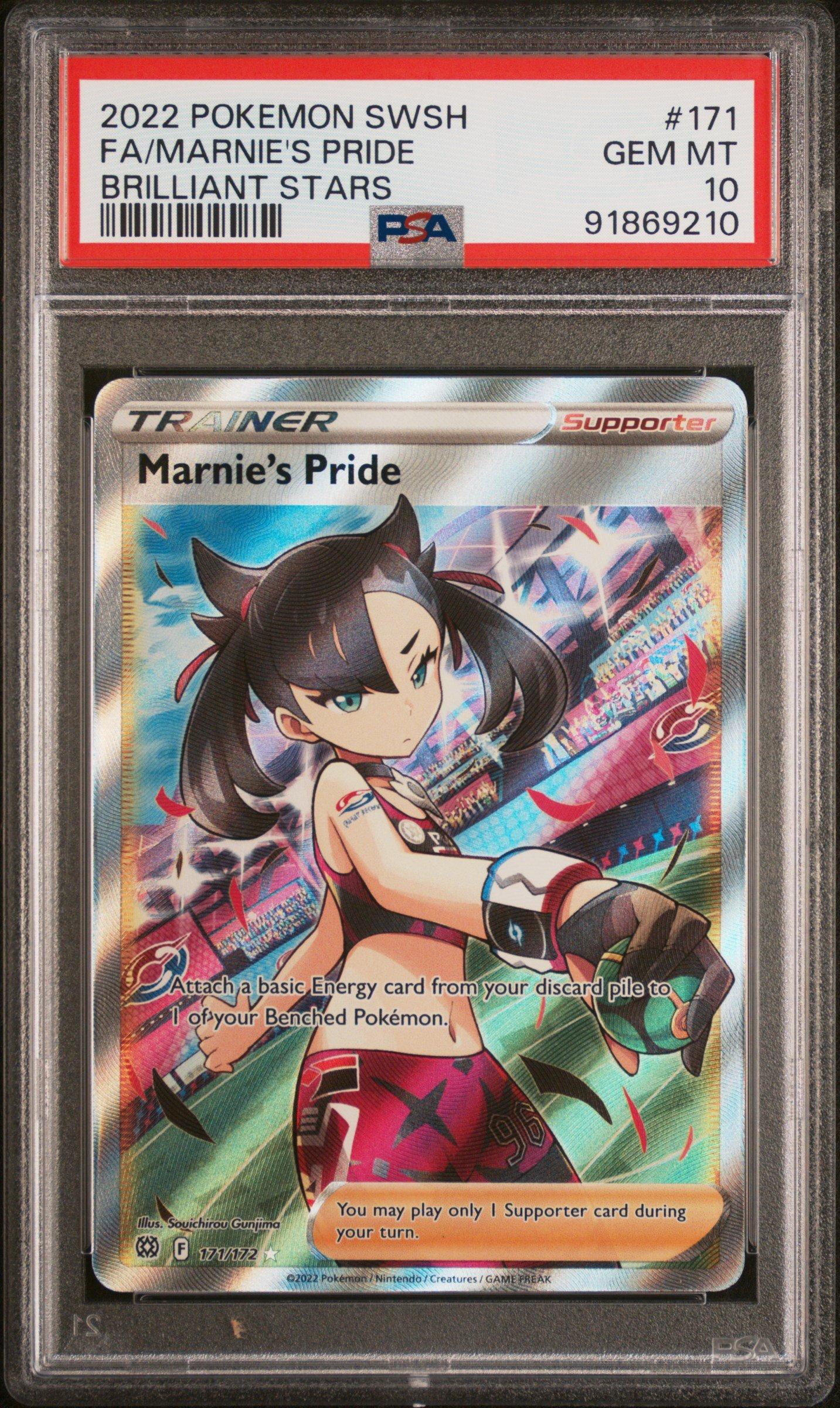 2022 Pokemon Sword & Shield Brilliant Stars 171 Full Art/marnie's Pride PSA  10