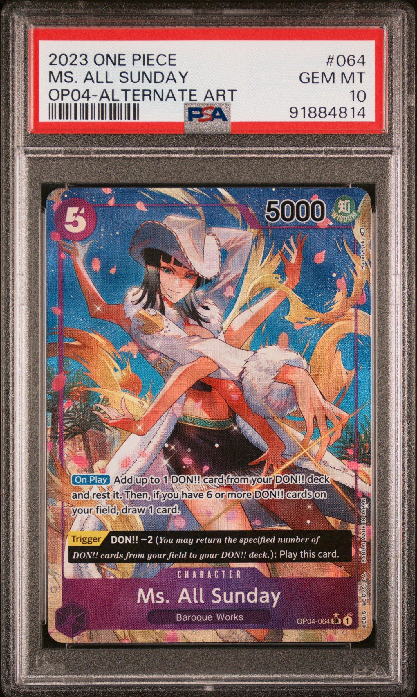 2023 One Piece Op04-kingdoms Of Intrigue 064 Ms. All Sunday Alternate Art PSA 10