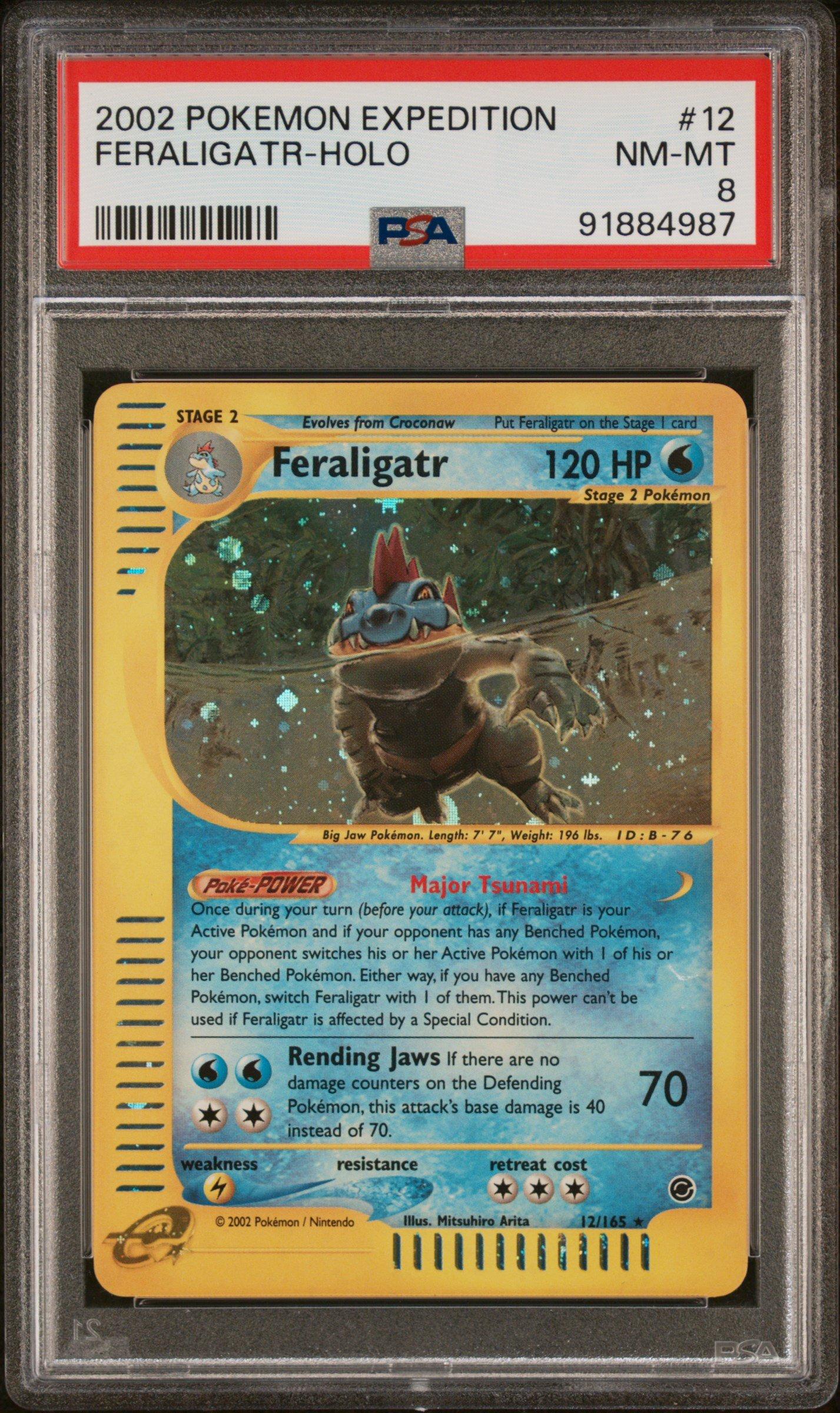 2002 Pokemon Expedition 12 Feraligatr-holo PSA 8 Graded Card