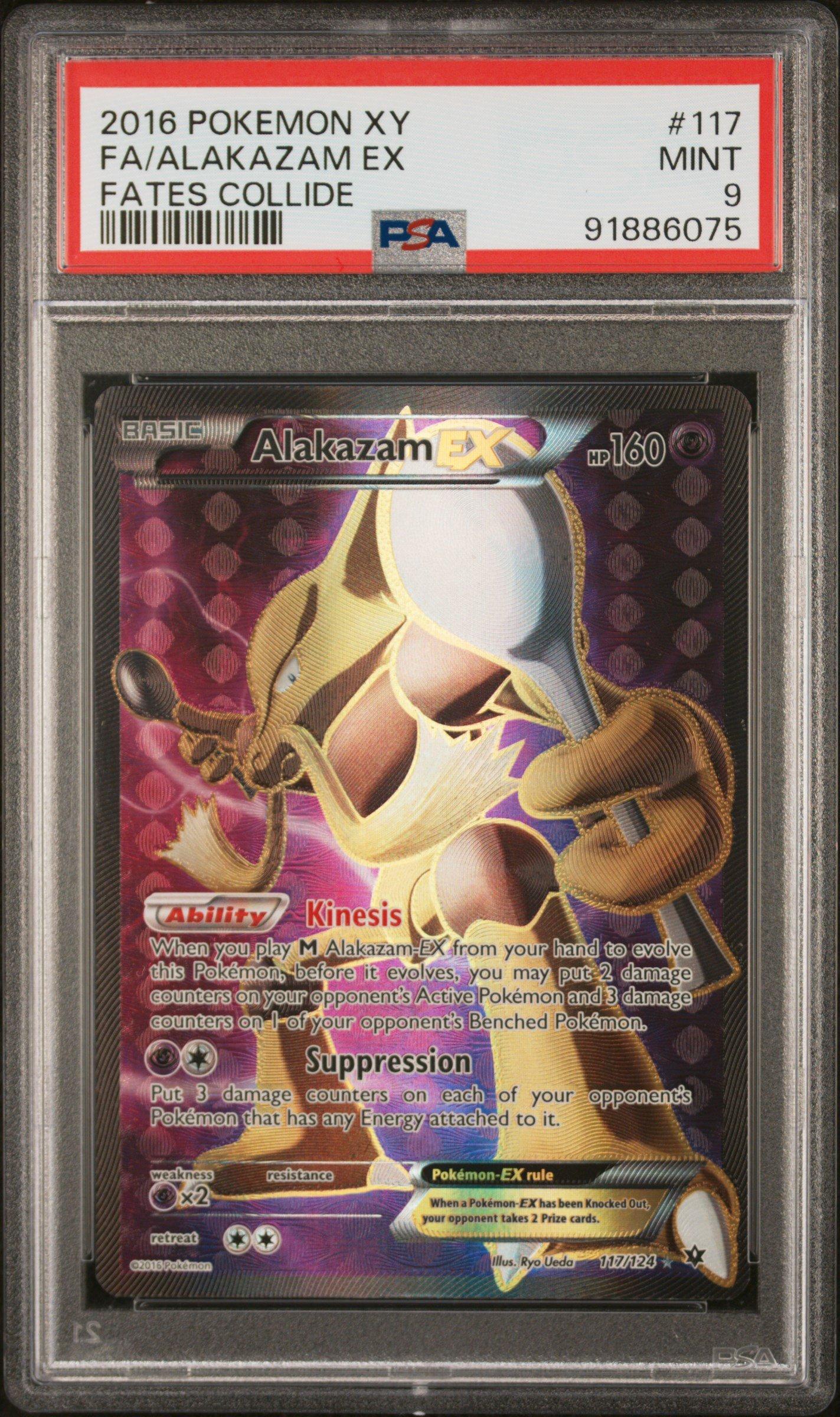 2016 Pokemon Xy Fates Collide 117 Full Art/alakazam Ex PSA 9