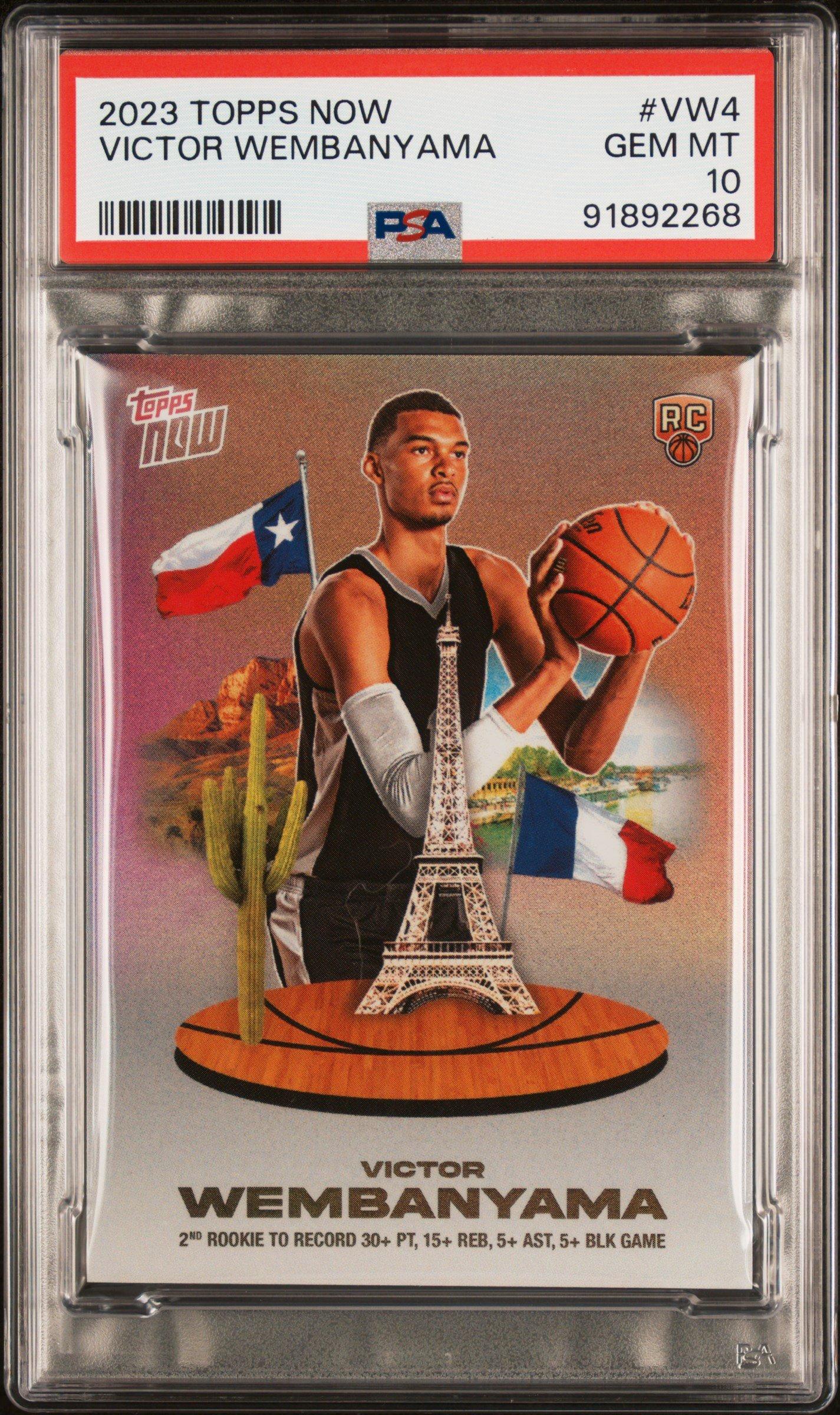2023 Topps Now Vw4 Victor Wembanyama PSA