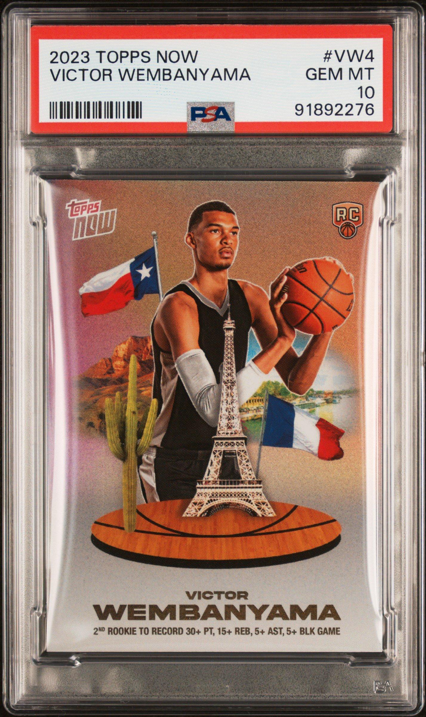 2023 Topps Now Vw4 Victor Wembanyama PSA 10