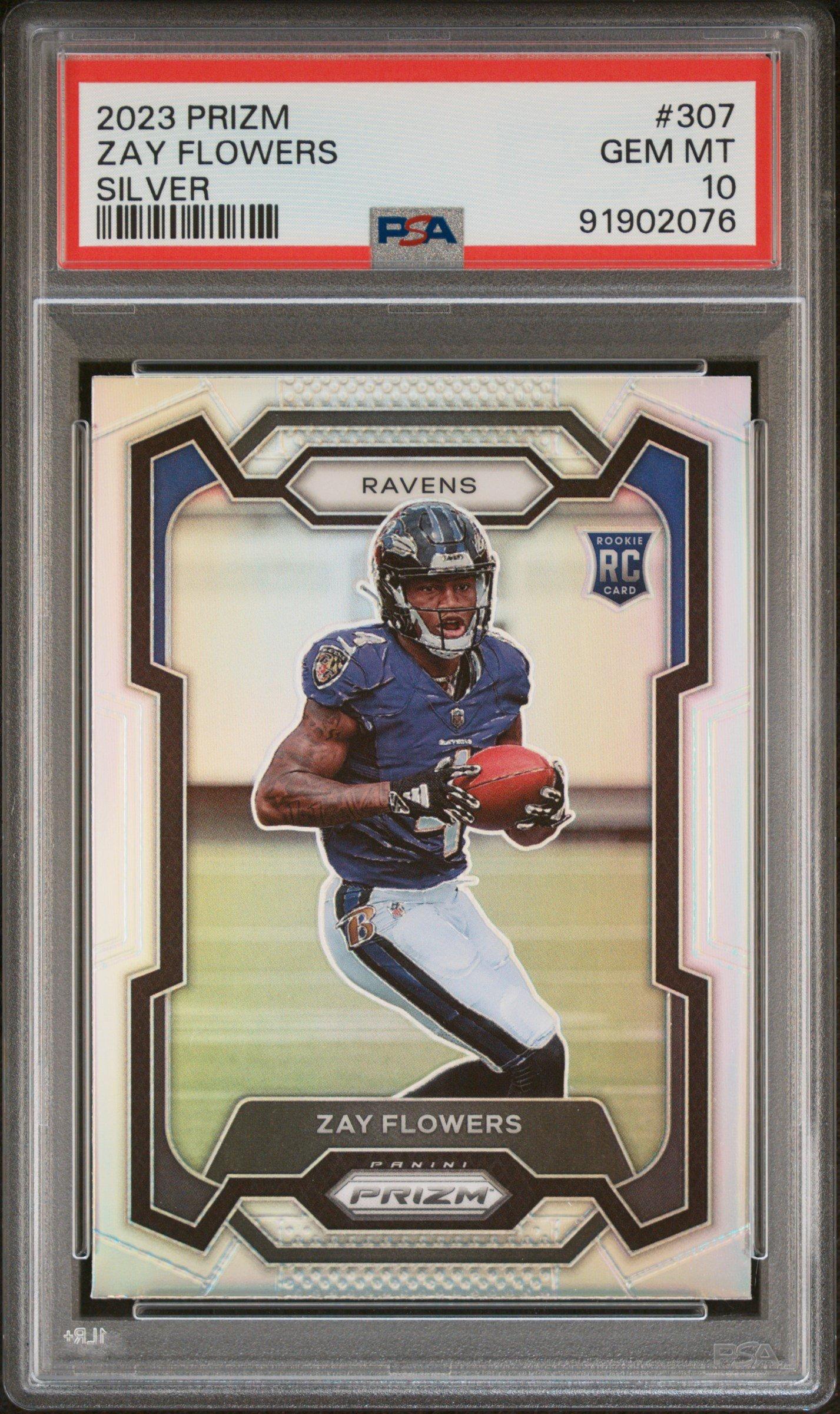 2023 Panini Prizm 307 Zay Flowers Silver Prizm PSA 10