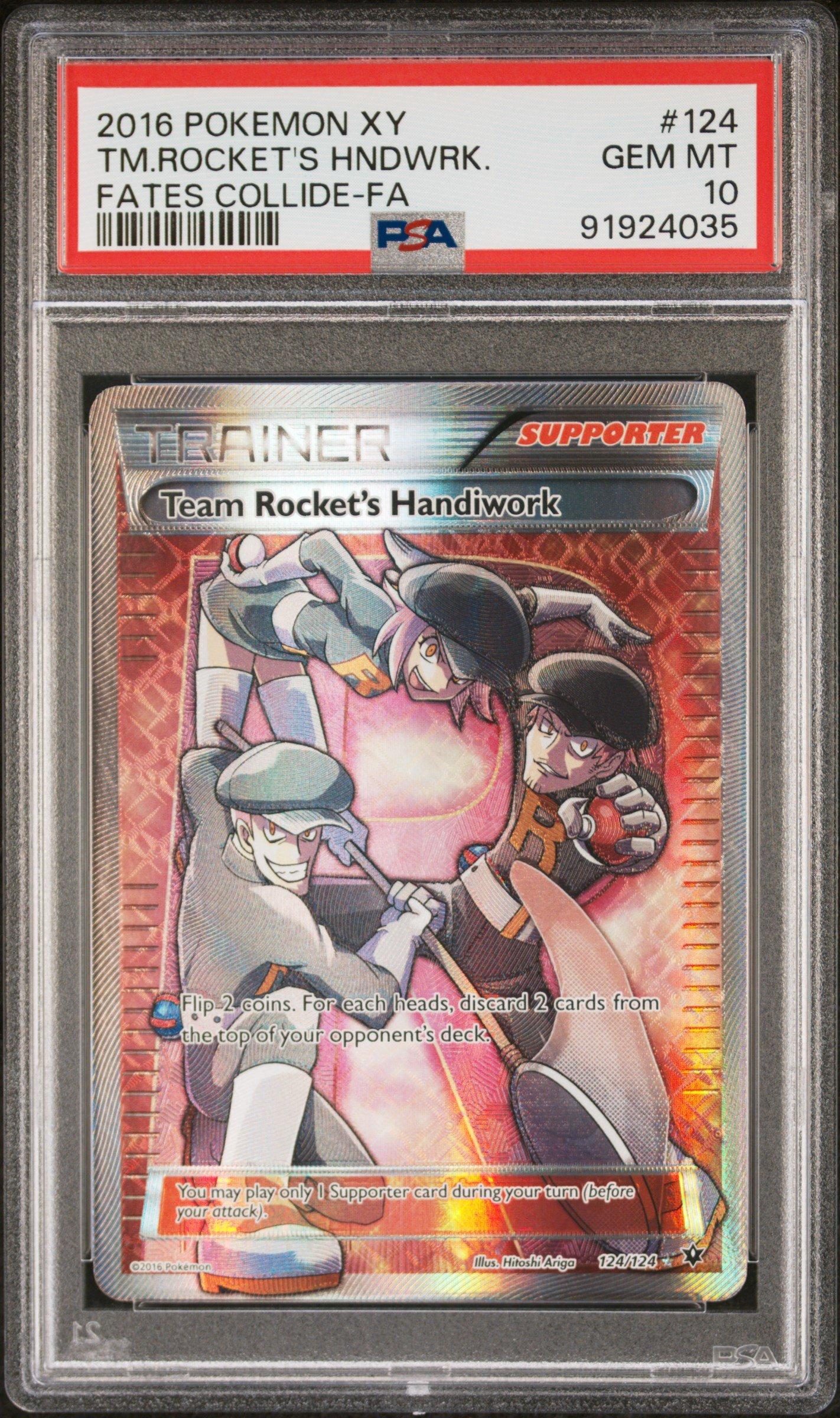 2016 Pokemon Xy Fates Collide 124 Full Art/team Rocket's Handiwork