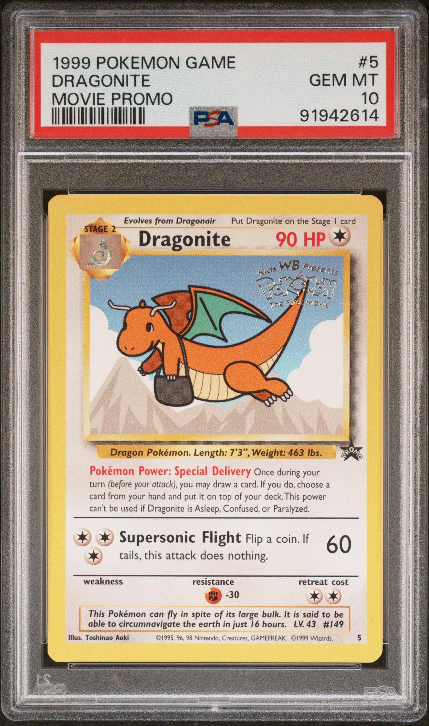 1999 Pokemon Game Movie 5 Dragonite Movie Promo PSA 10 Graded Card |  GameStop