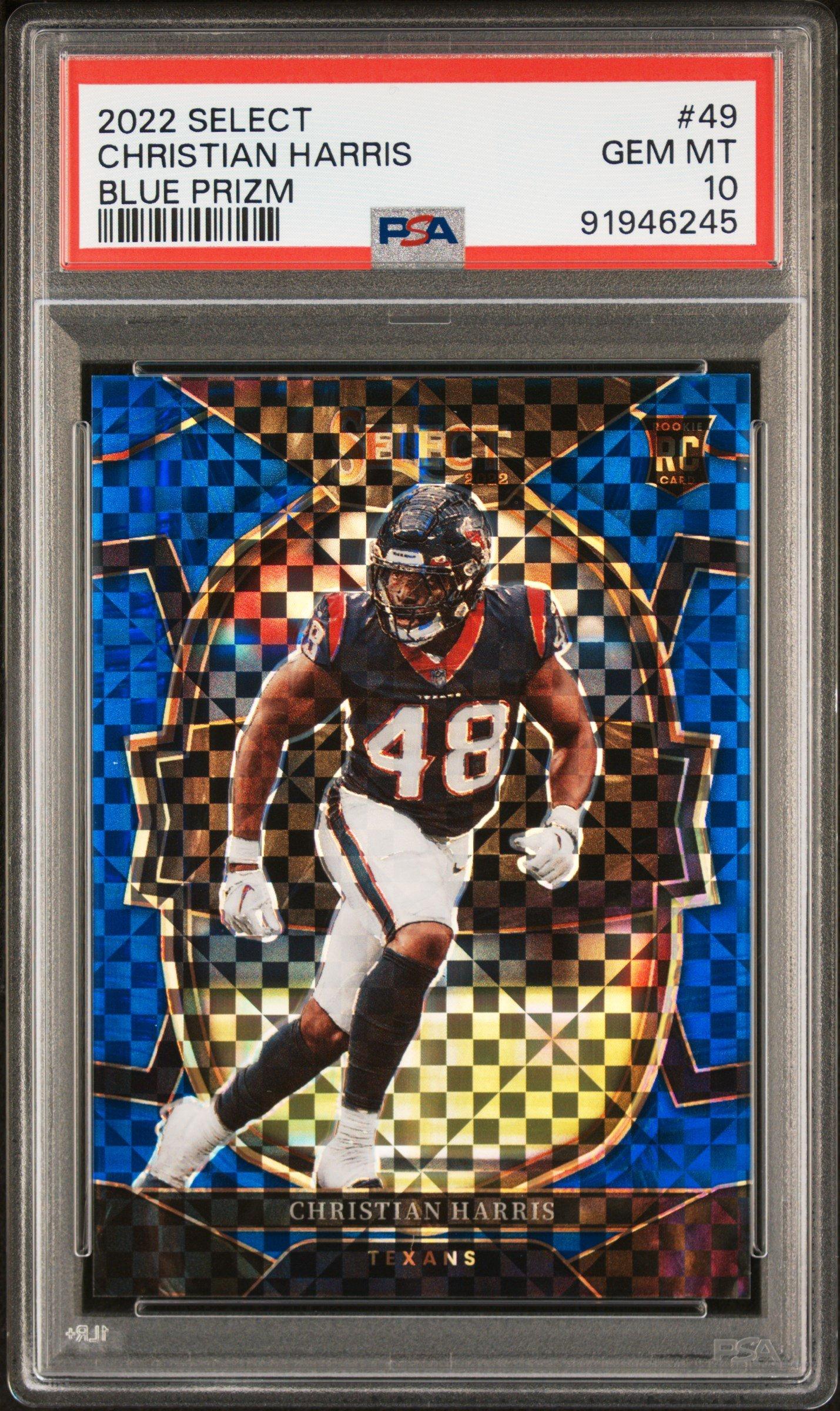 2022 Panini Select 49 Christian Harris Blue Prizm PSA 10