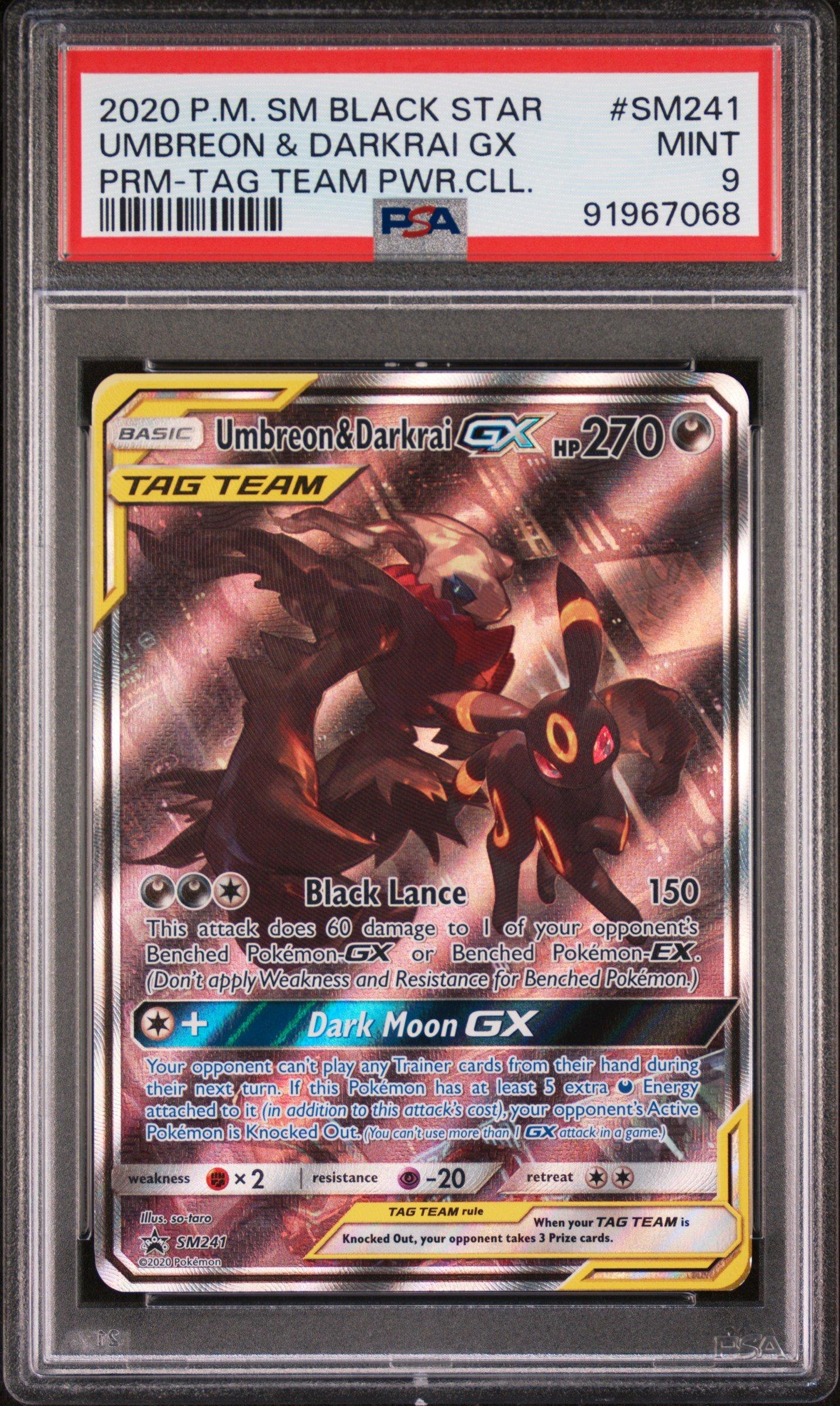2020 Pokemon Sm Black Star Promo Sm241 Umbreon & Darkrai Gx Tag