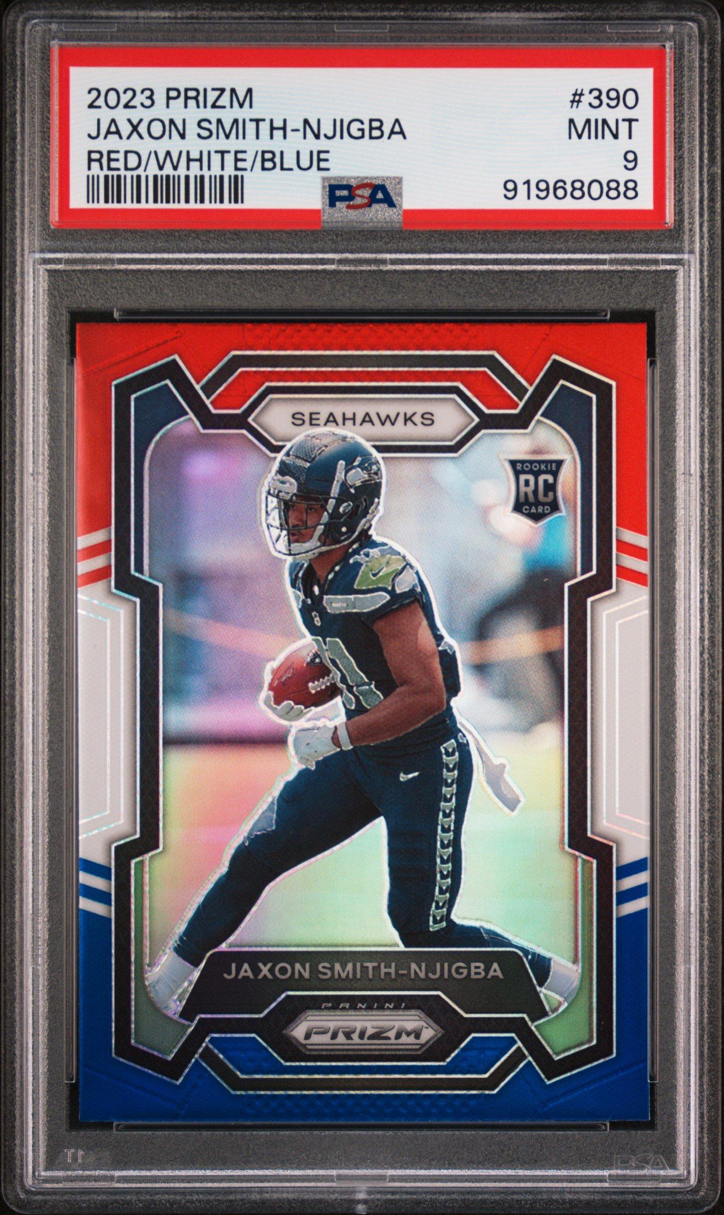 2023 Panini Prizm 390 Jaxon Smith-njigba Red/white/blue Prizm PSA