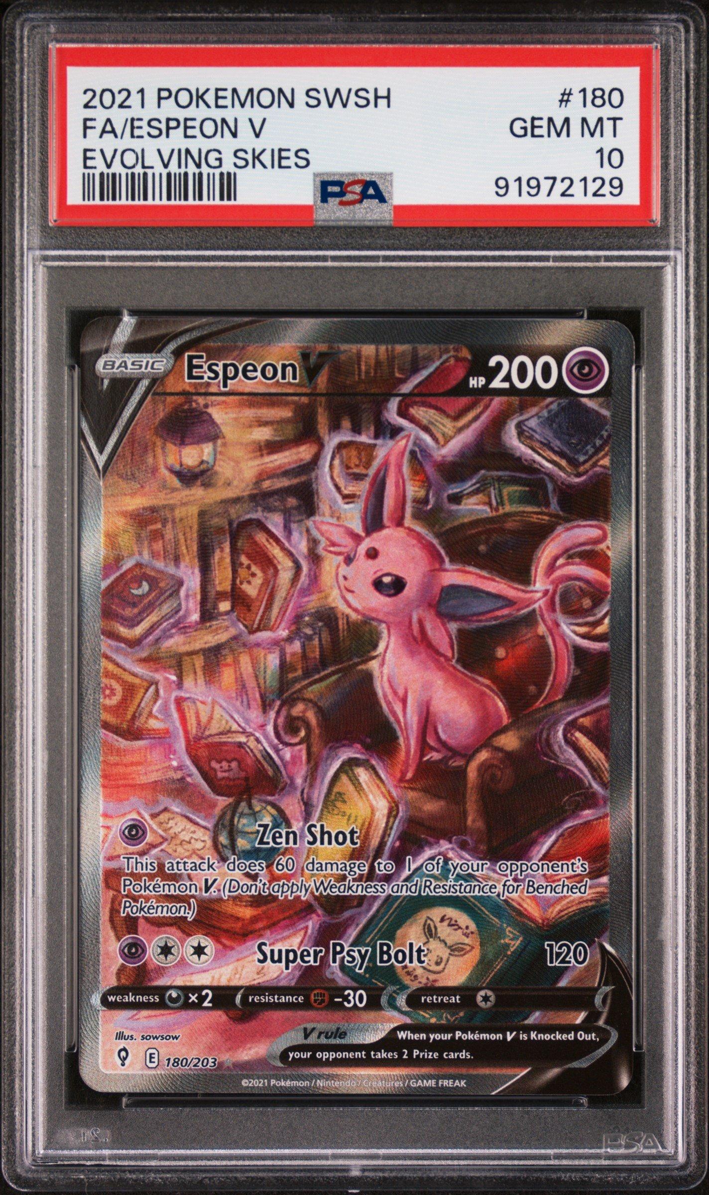 2021 Pokemon Sword & Shield Evolving Skies 180 Full Art/espeon V