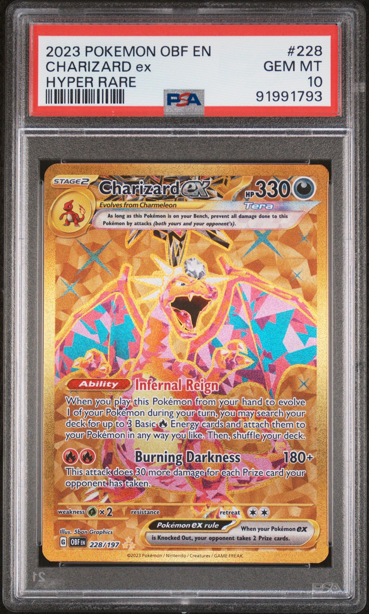 2023 Pokemon Obf En-obsidian Flames 228 Charizard Ex Hyper Rare PSA 10  Graded Card | GameStop