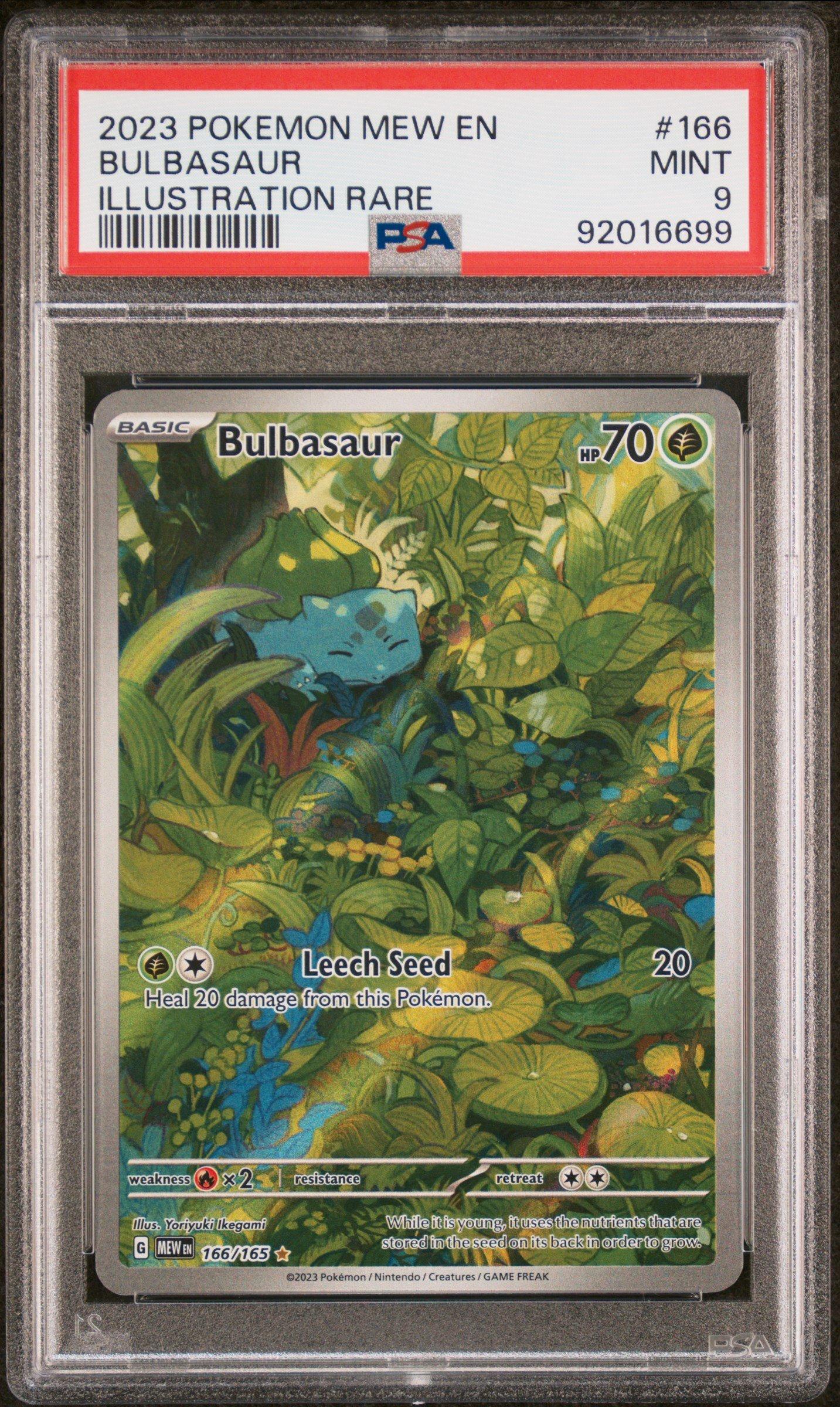 2023 Pokemon Mew En-151 166 Bulbasaur Illustration Rare PSA 9 Graded Card |  GameStop