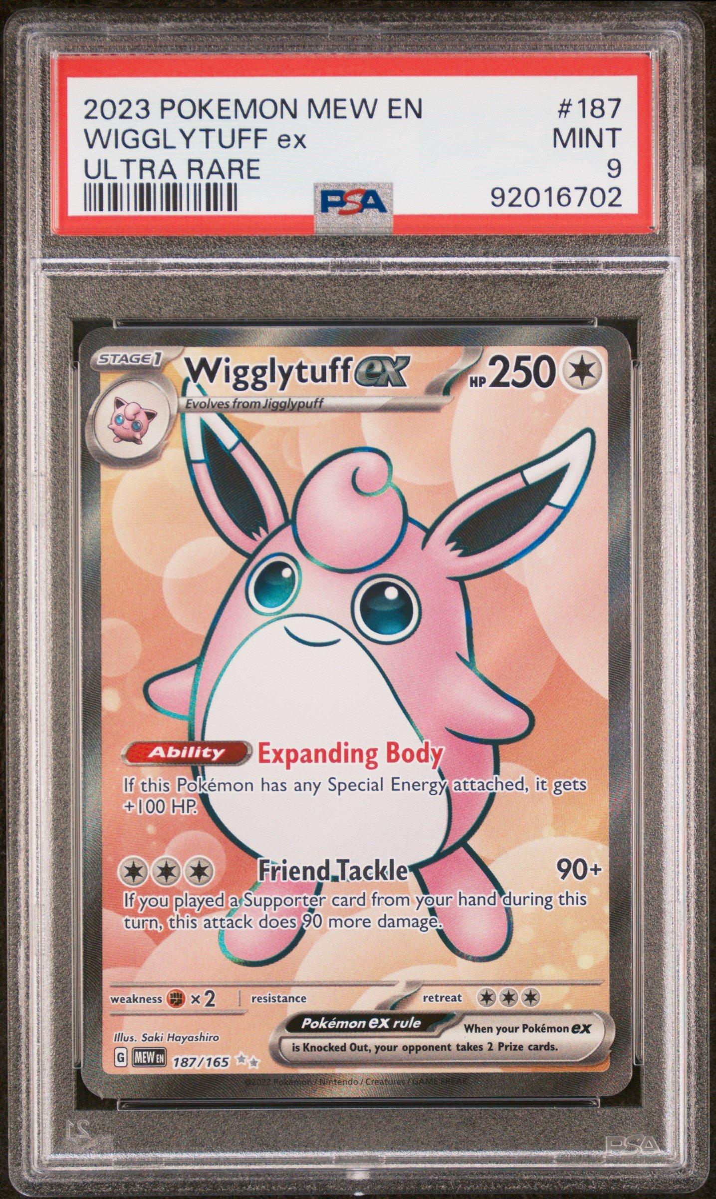 2023 Pokemon Mew En-151 187 Wigglytuff Ex Ultra Rare PSA 9 Graded