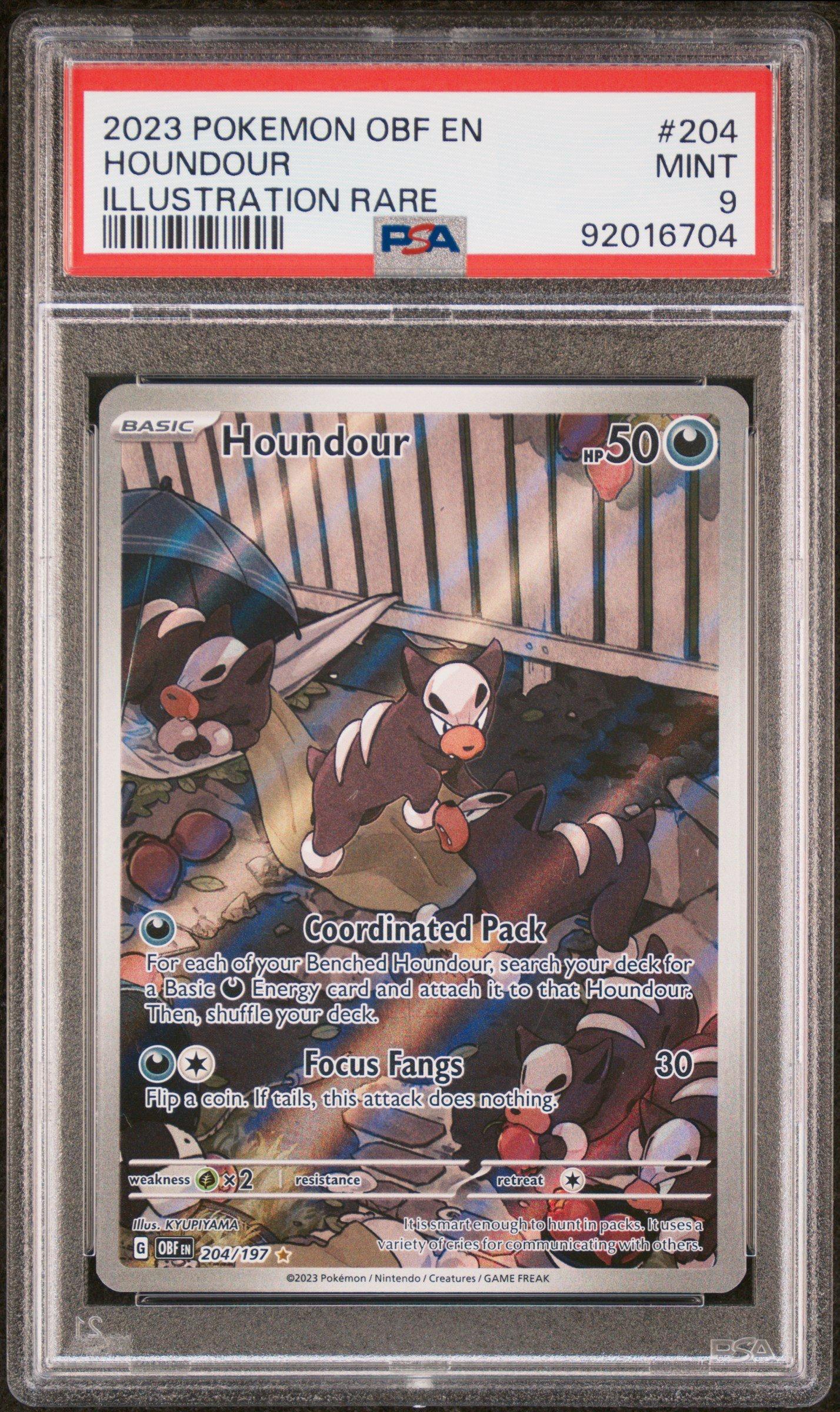 2023 Pokemon Obf En-obsidian Flames 204 Houndour Illustration Rare PSA 9  Graded Card | GameStop
