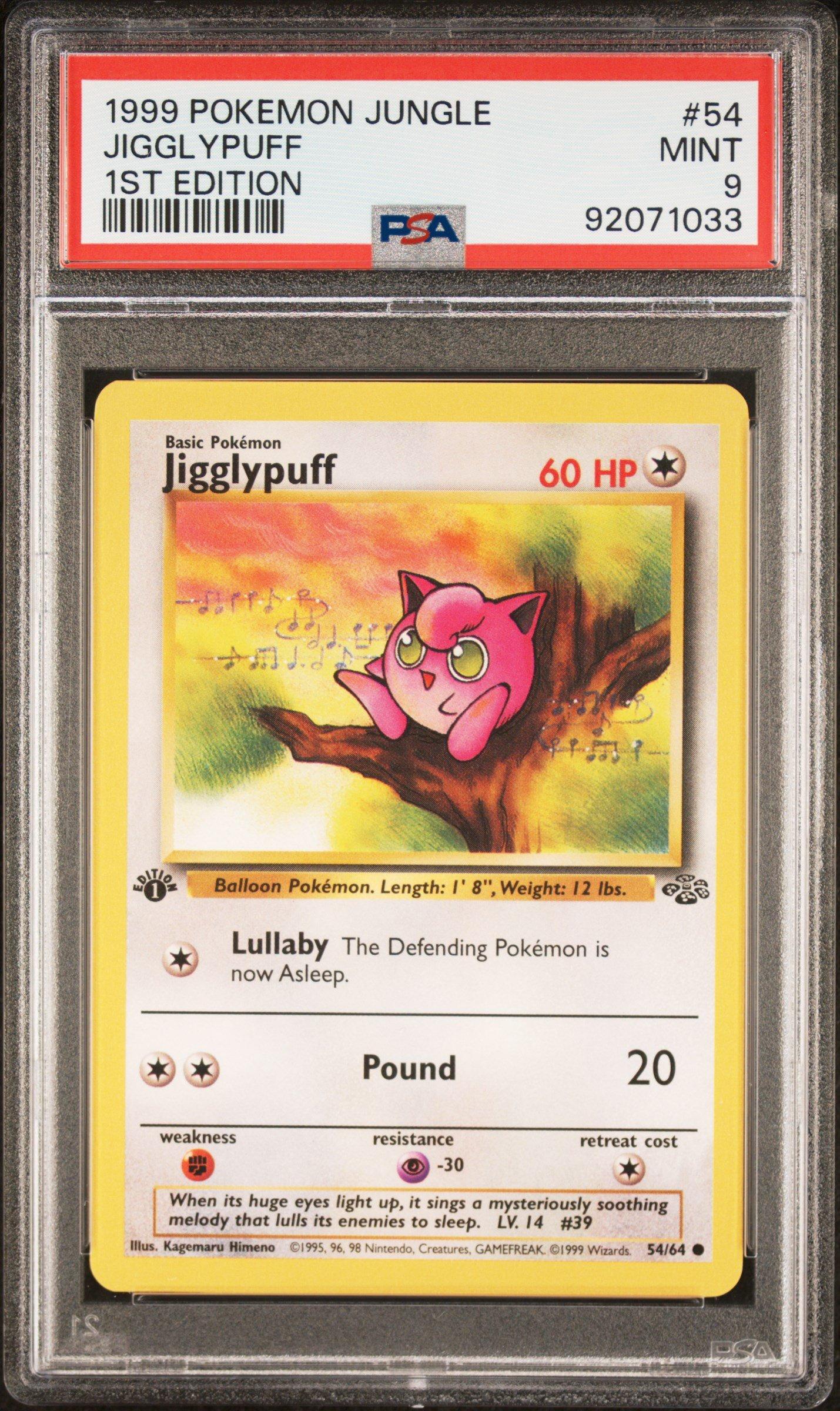 1999 Pokemon Jungle 54 Jigglypuff 1st Edition PSA 9 Graded Card