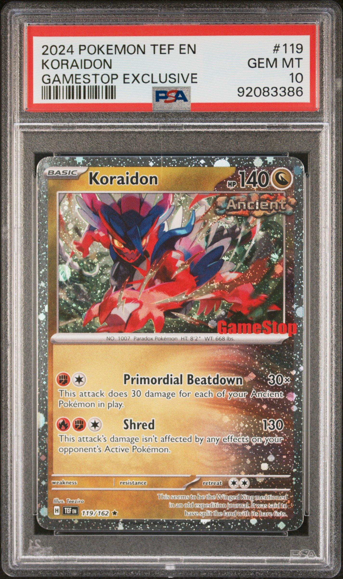 2024 Pokemon Tef En-temporal Forces 119 Koraidon Gamestop
