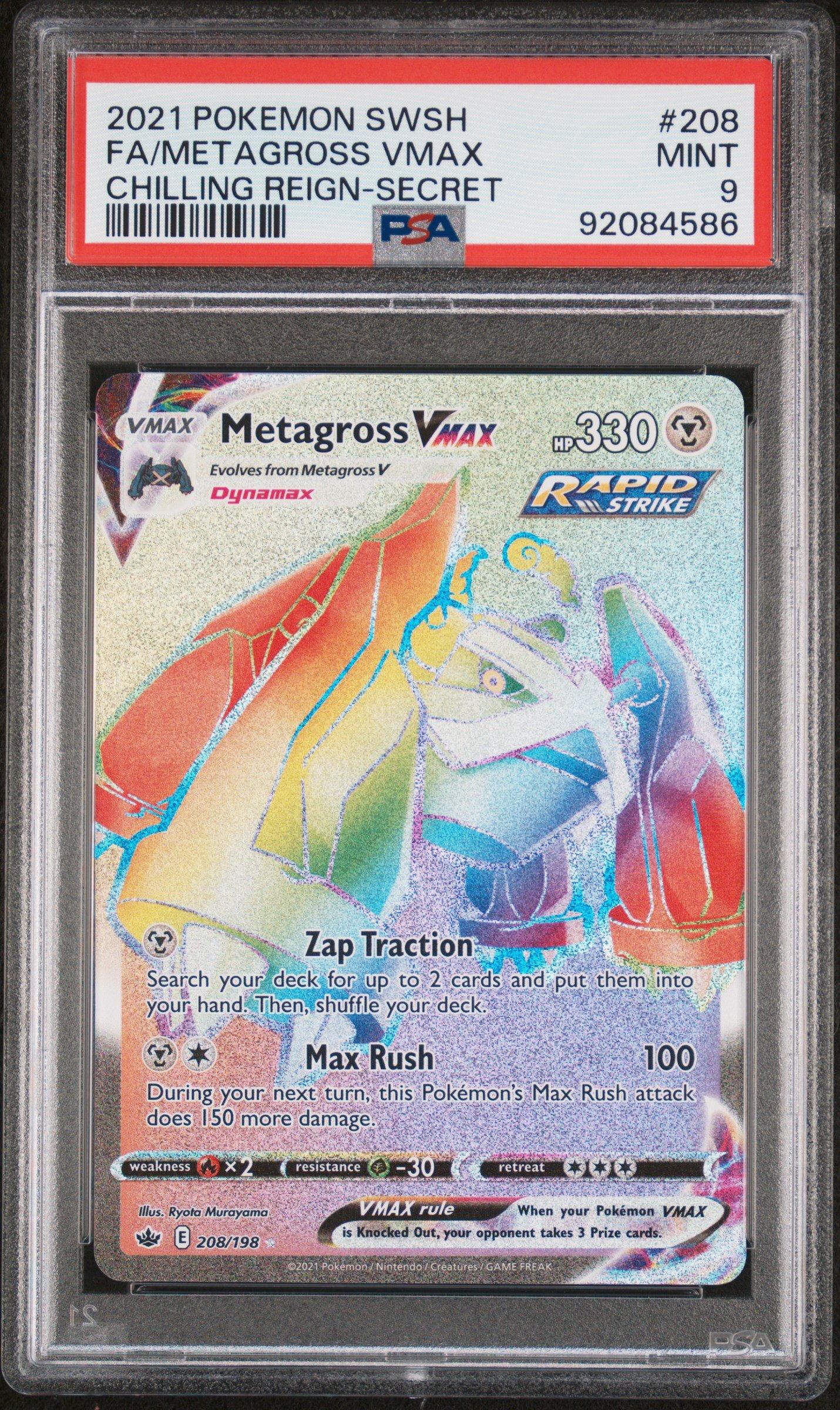 2021 Pokemon Sword & Shield Chilling Reign 208 Full Art/metagross Vmax  Secret PSA 9 Graded Card | GameStop