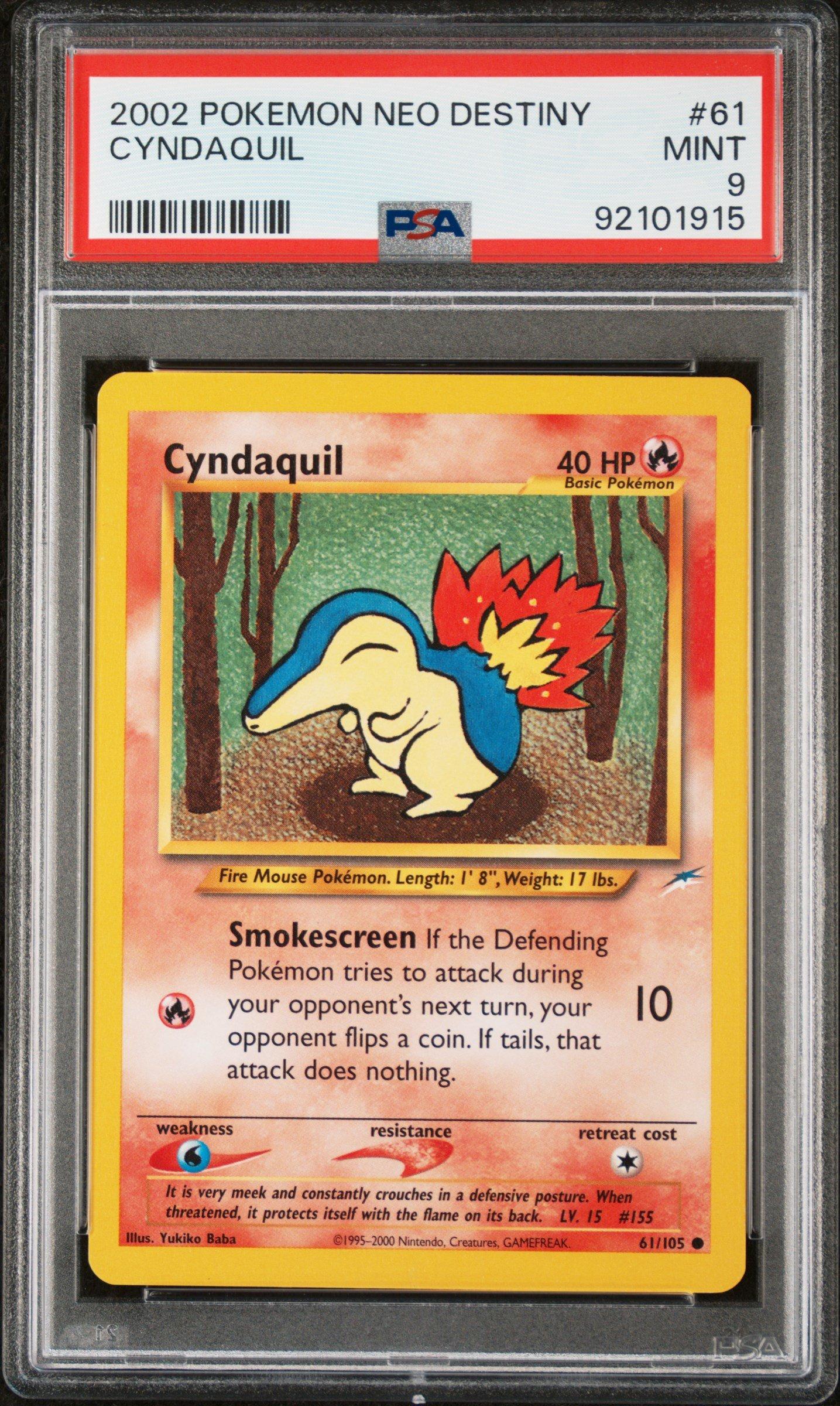 2002 Pokemon Neo Destiny 61 Cyndaquil PSA 9 Graded Card | GameStop
