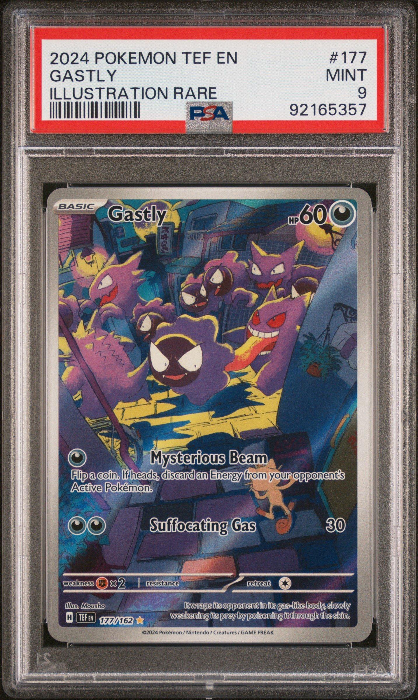 2024 Pokemon Tef En-temporal Forces 177 Gastly PSA