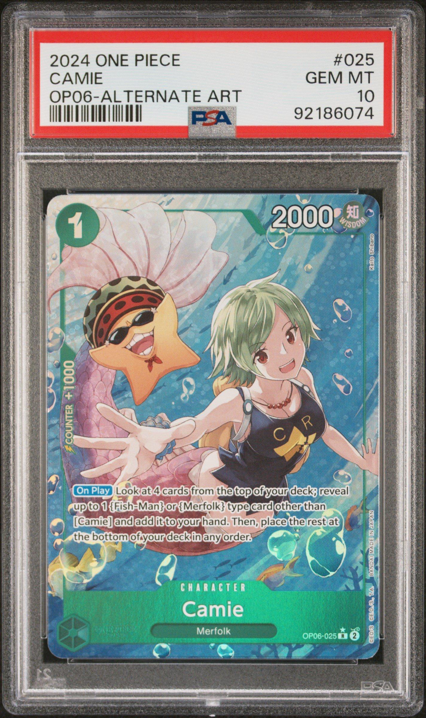 2024 One Piece Op06-wings Of The Captain 025 Camie Alternate Art PSA 10