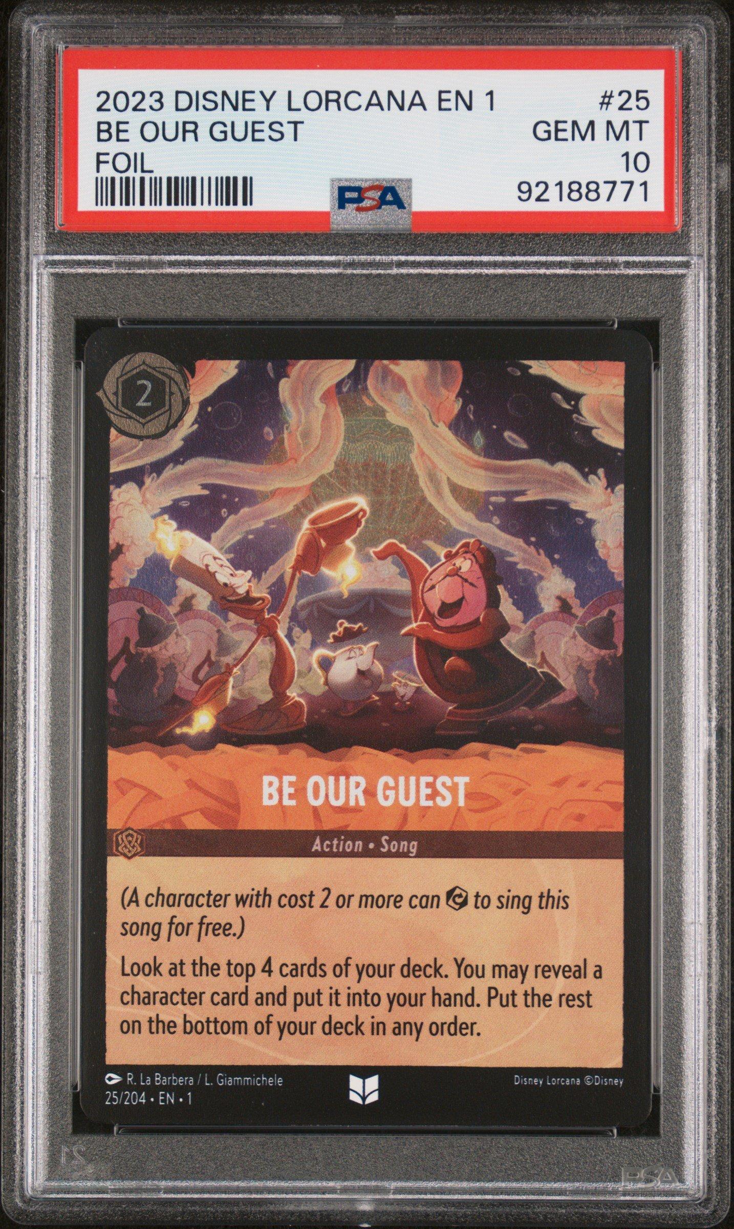2023 Disney Lorcana En 1-the First Chapter 25 Be Our Guest Foil PSA 10