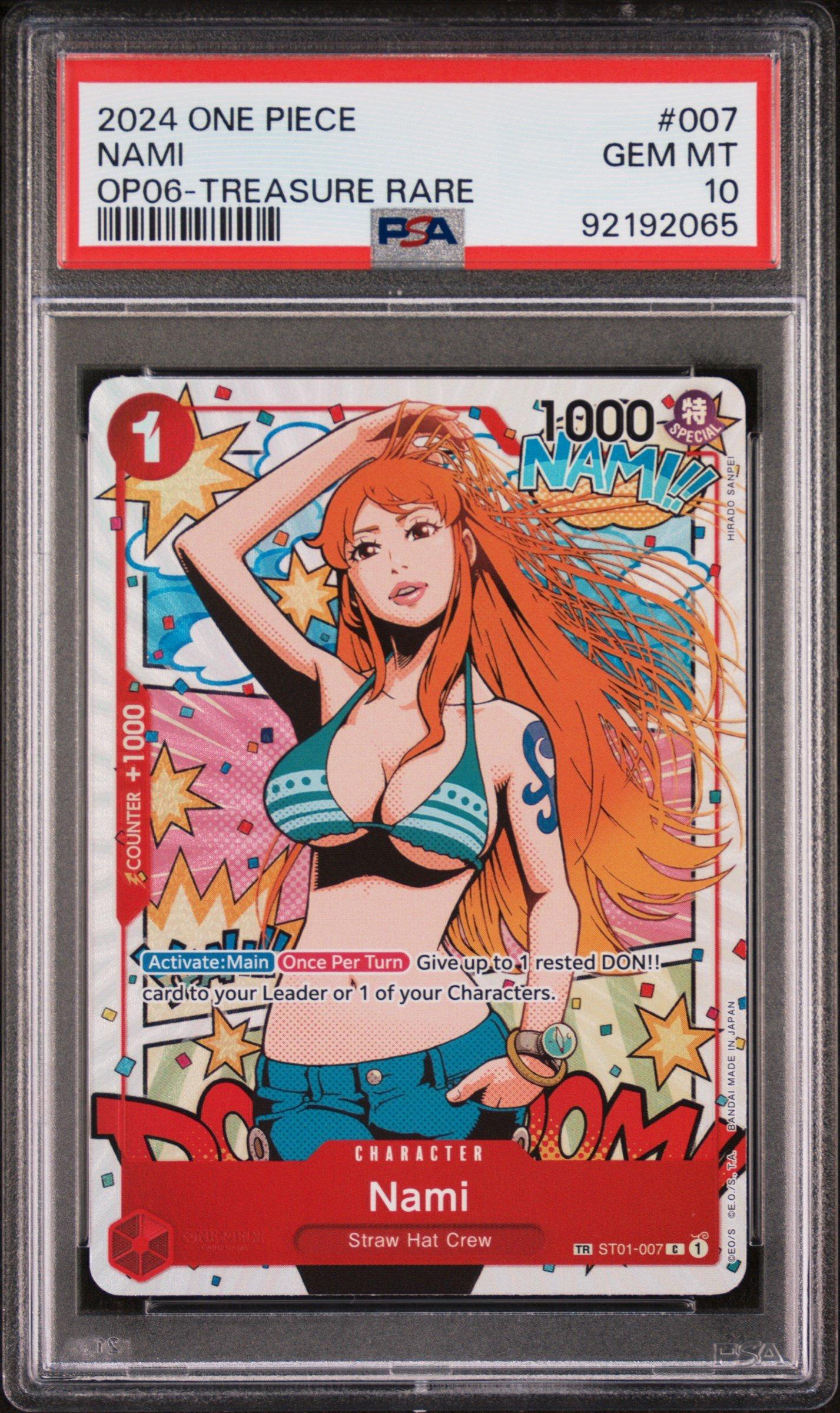 M*o様 2024 ONE PIECE JP #007 NAMI 2024 One Piece Wings Of The Captain 007 Nami Treasure Rare PSA 10