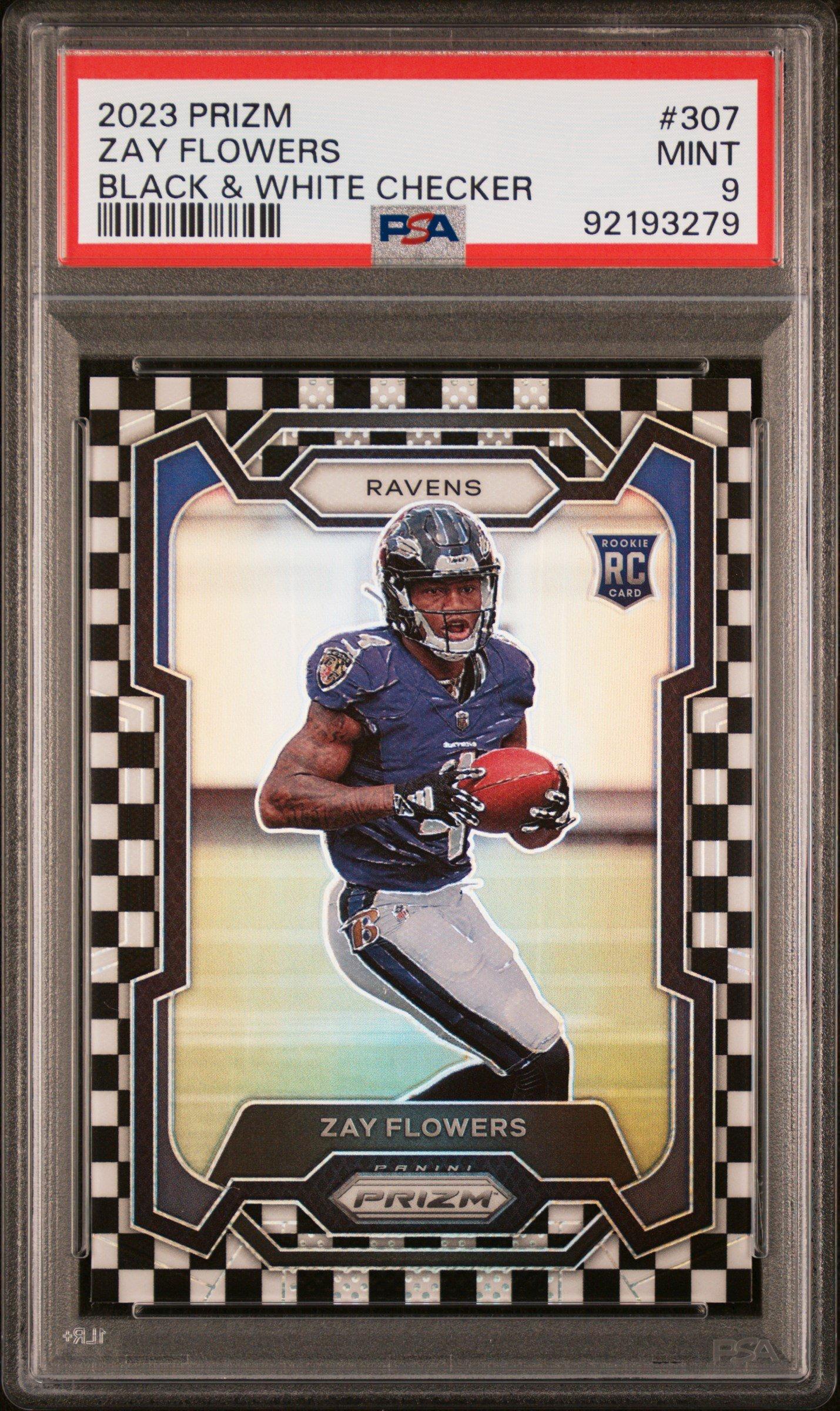 2023 Panini Prizm 307 Zay Flowers Black & White Checker PSA